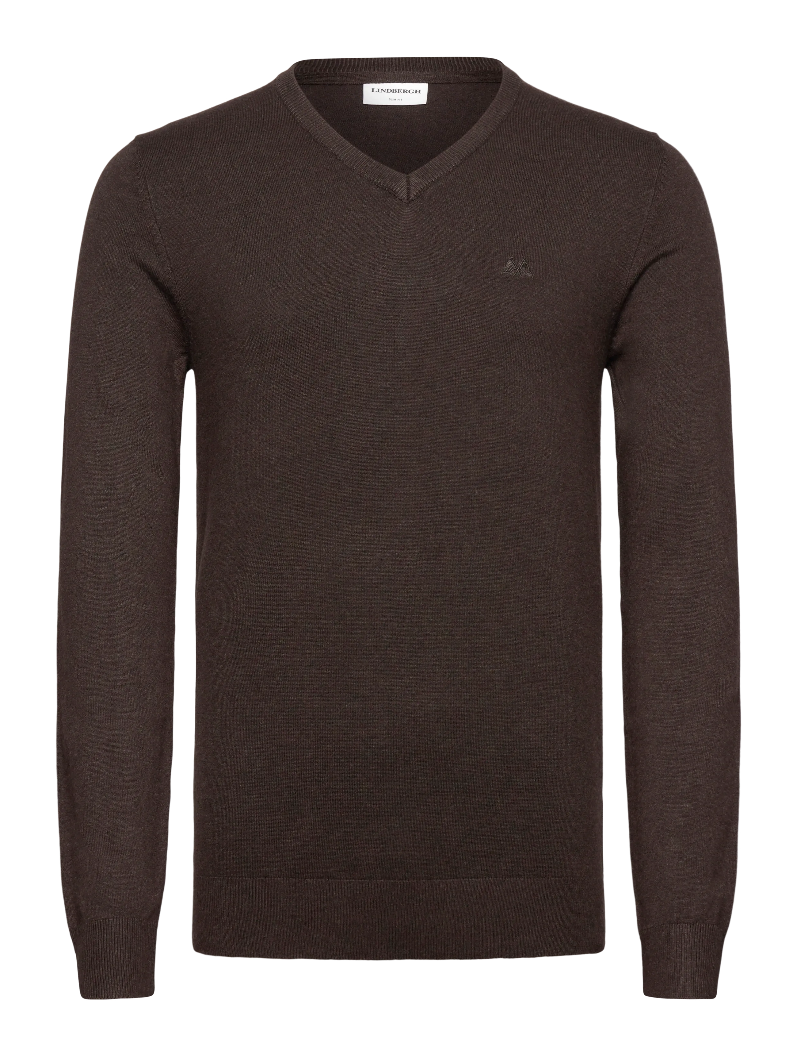 Lindbergh Eco Vero V-Neck Jumper, M, Brown, Strik > V-Halse, Herre