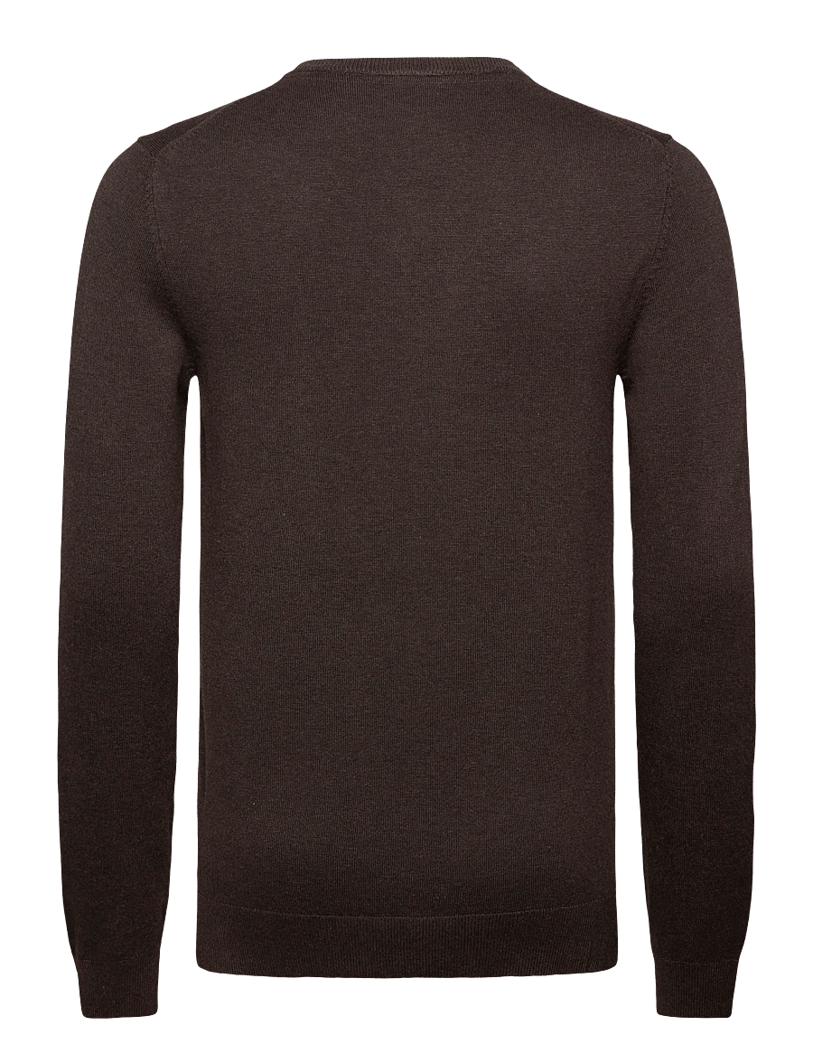 Lindbergh - Eco Vero V-neck jumper - v-ausschnitt - dk brown mel - 1
