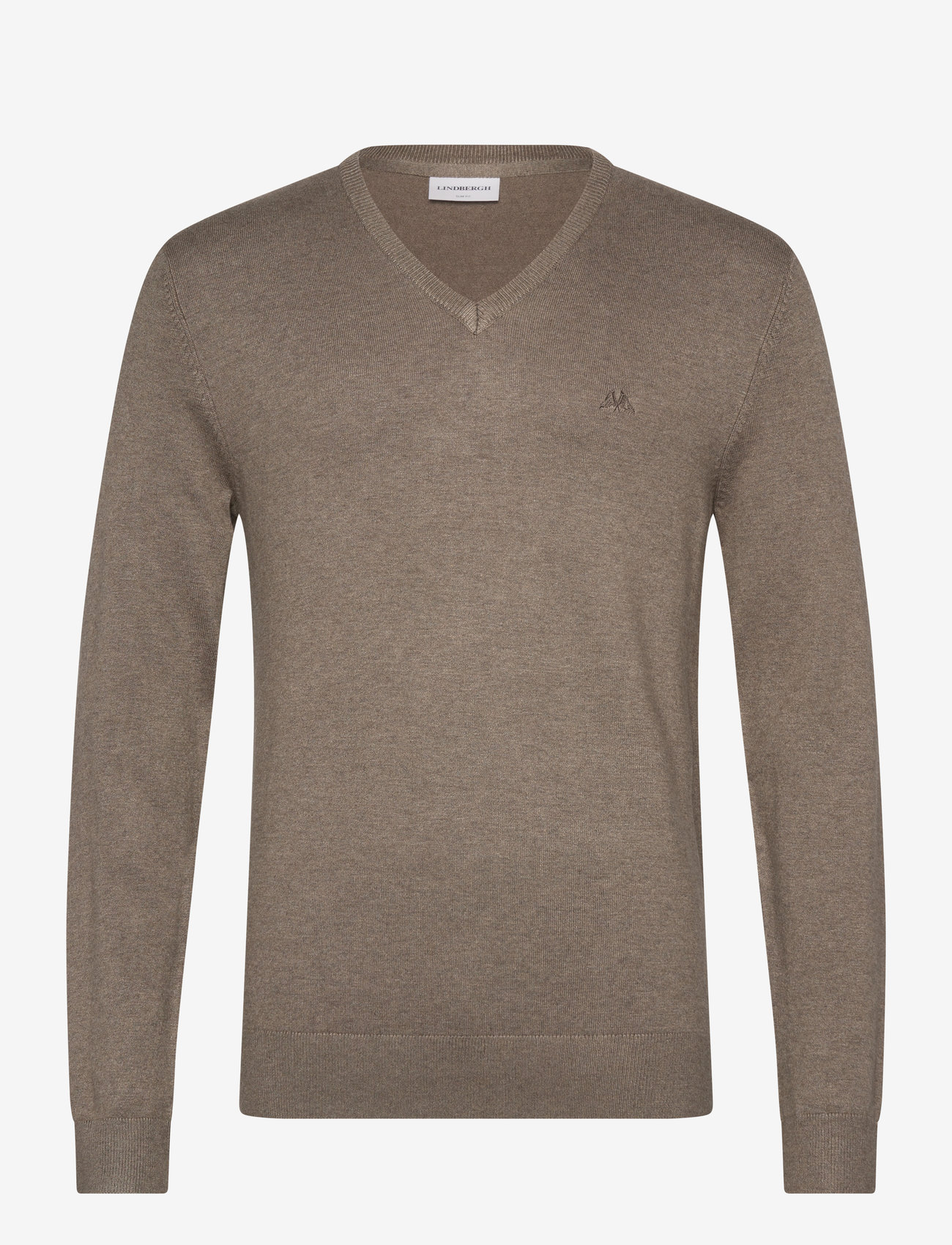 Lindbergh - Eco Vero V-neck jumper - truien met v-hals - dk sand mel - 0