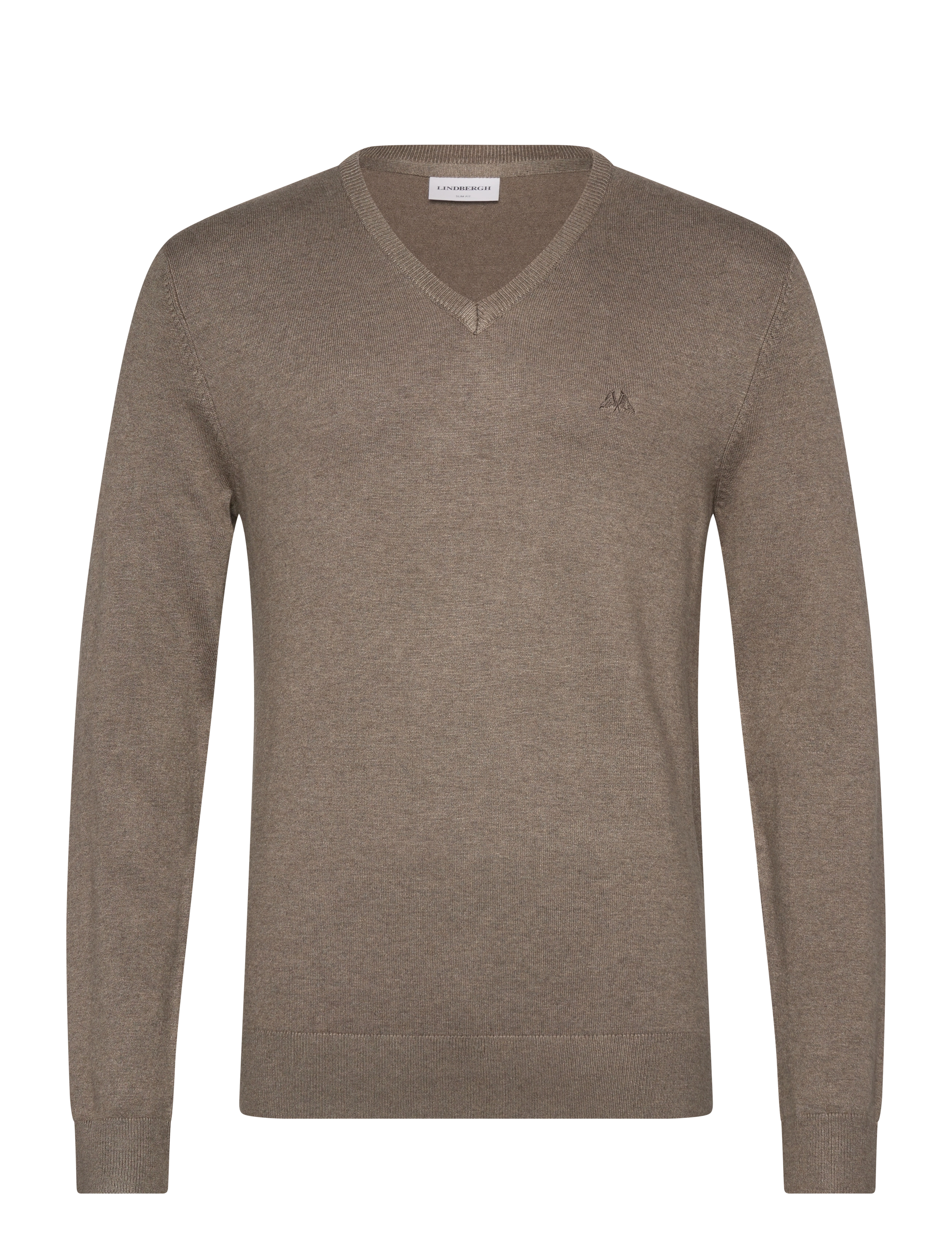 Lindbergh Eco Vero V-neck jumper - V-Ausschnitt - DK SAND MEL / undefined