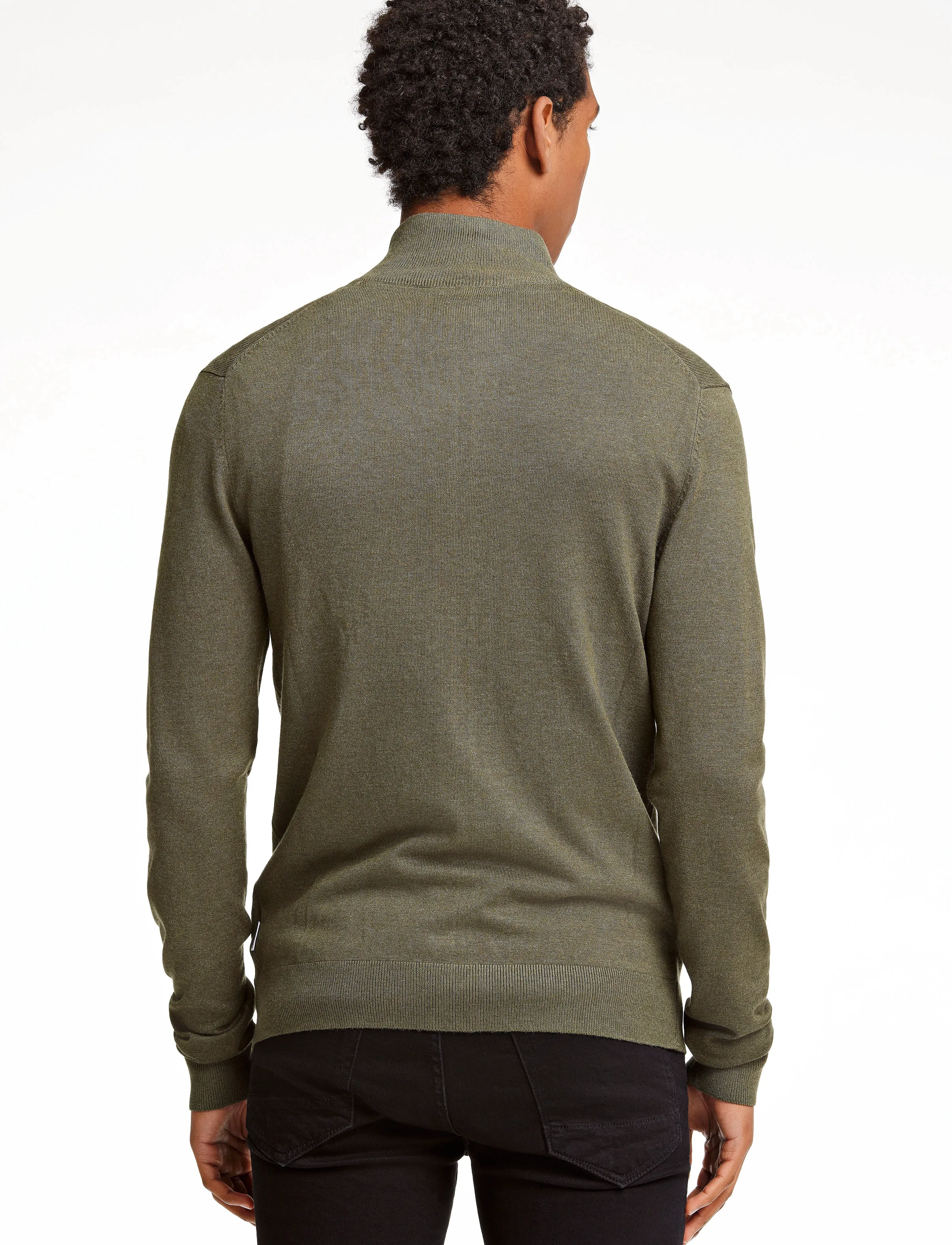 Lindbergh - Ecovero L/S zip cardigan - pullover mit durchgehendem reißverschluss - army mel - 3