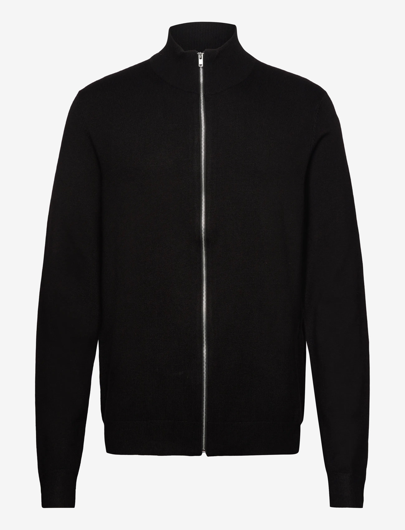 Lindbergh - Ecovero L/S zip cardigan - full zip tröjor - black - 1