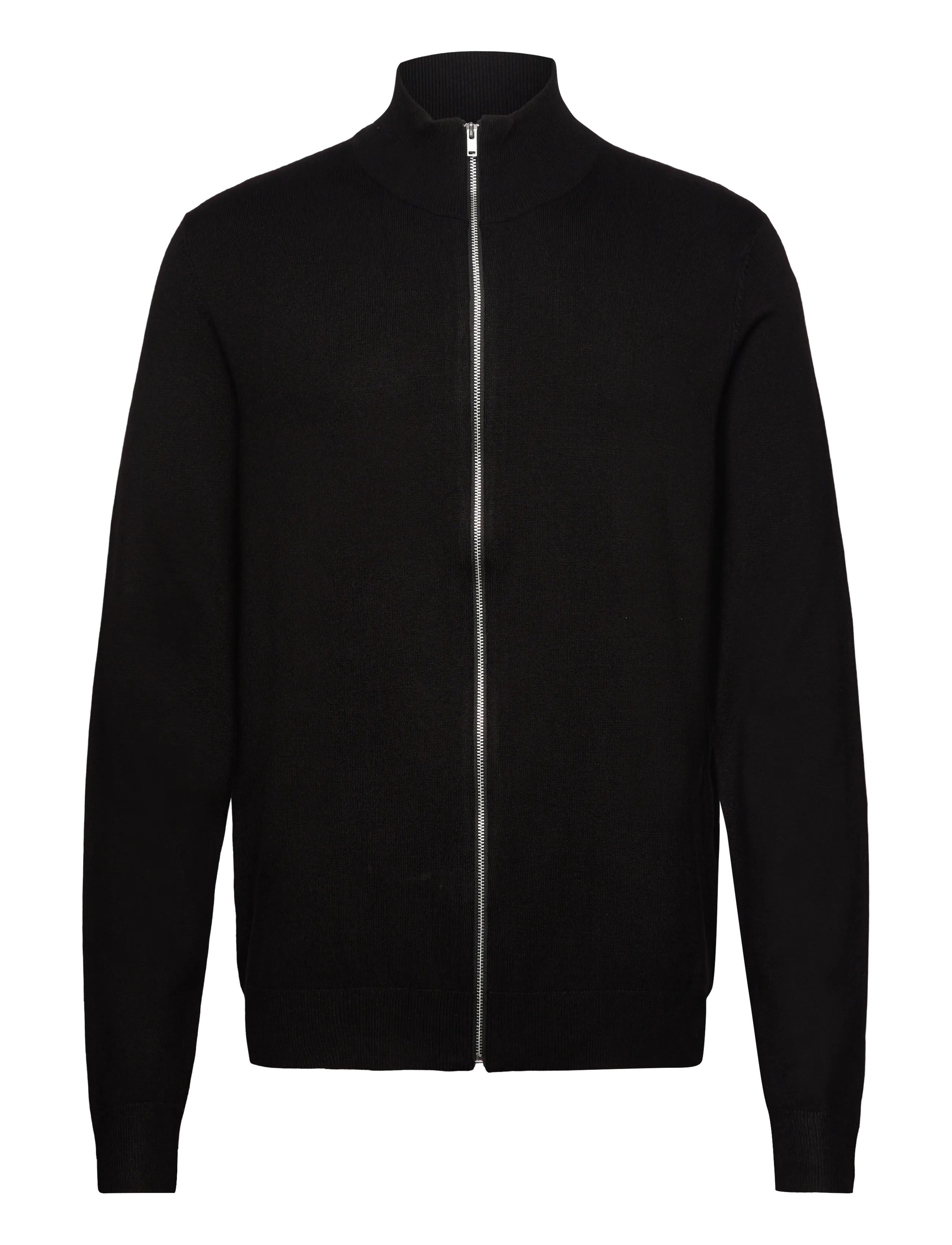 Lindbergh Ecovero L/S zip cardigan - Kudumid - BLACK / black