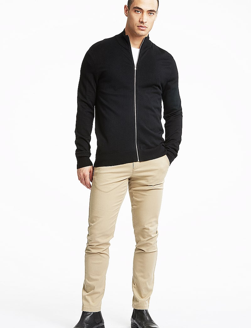Lindbergh - Ecovero L/S zip cardigan - pullover mit durchgehendem reißverschluss - black - 4