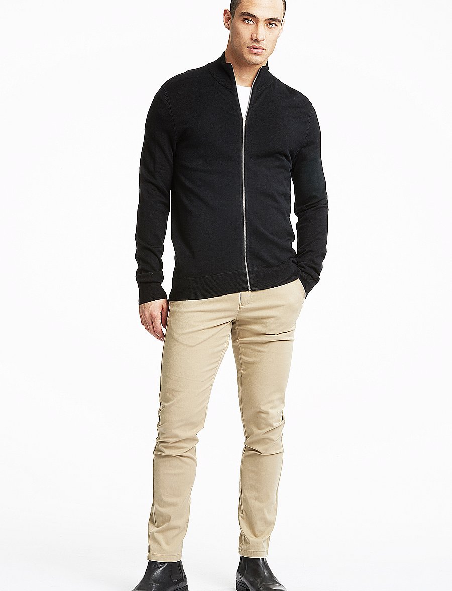 Lindbergh - Ecovero L/S zip cardigan - pullover mit durchgehendem reißverschluss - black - 4