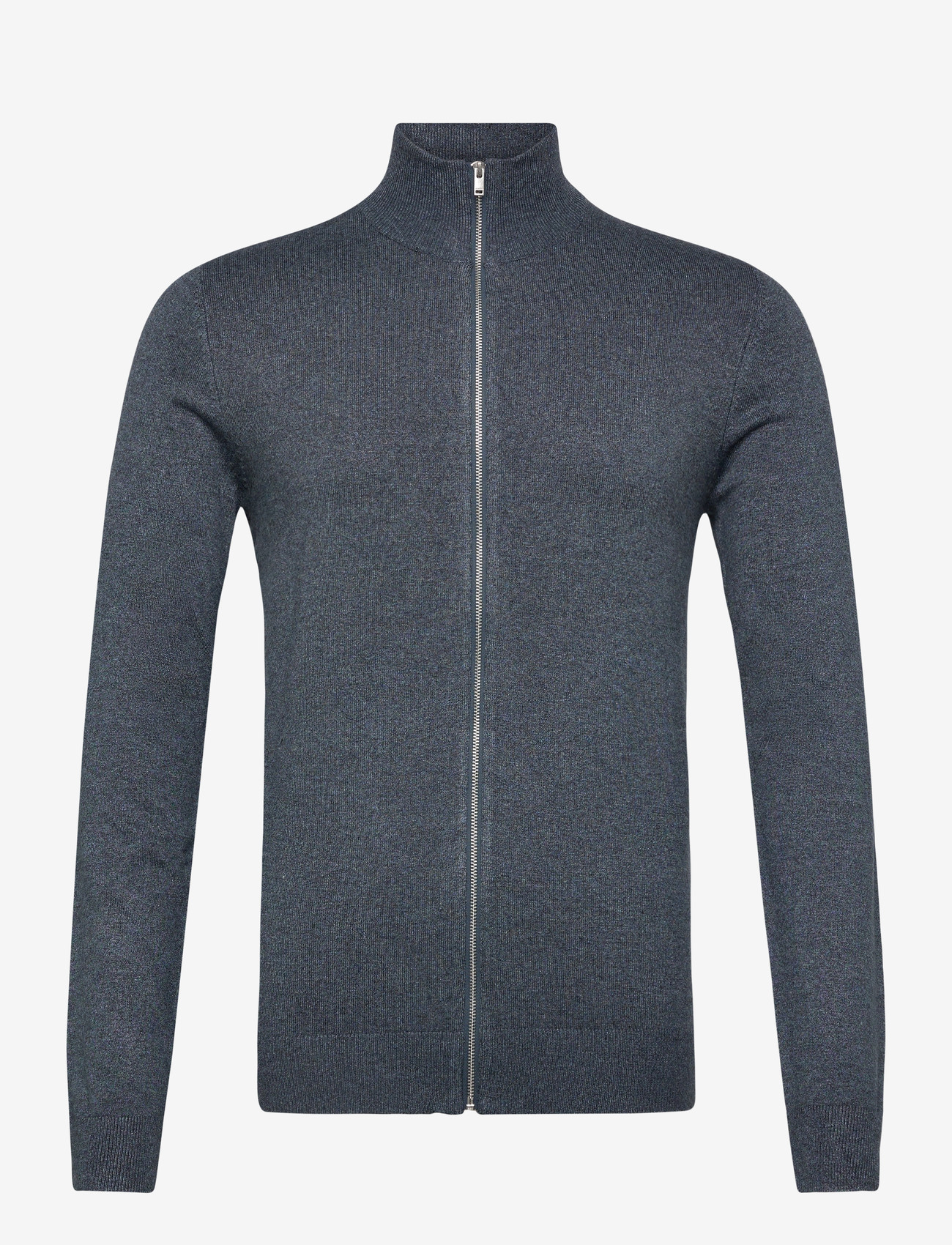 Lindbergh - Ecovero L/S zip cardigan - lukuga džemprid - dk blue blend - 0
