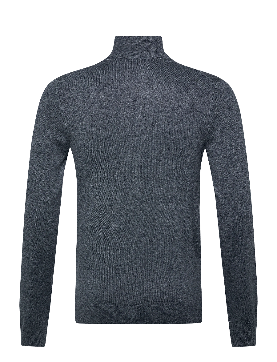 Lindbergh - Ecovero L/S zip cardigan - pullover mit durchgehendem reißverschluss - dk blue blend - 1