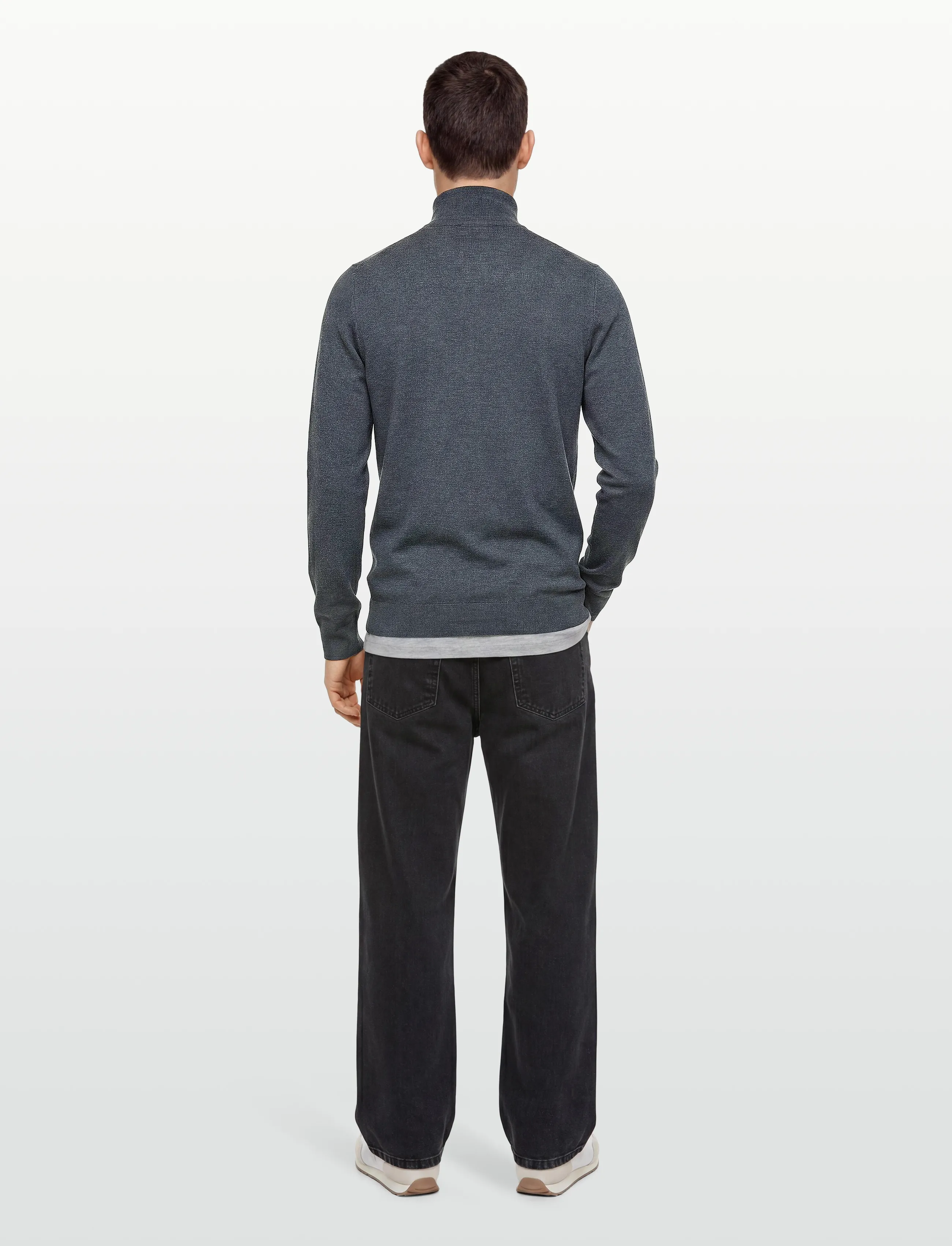 Lindbergh - Ecovero L/S zip cardigan - lukuga džemprid - dk blue blend - 4