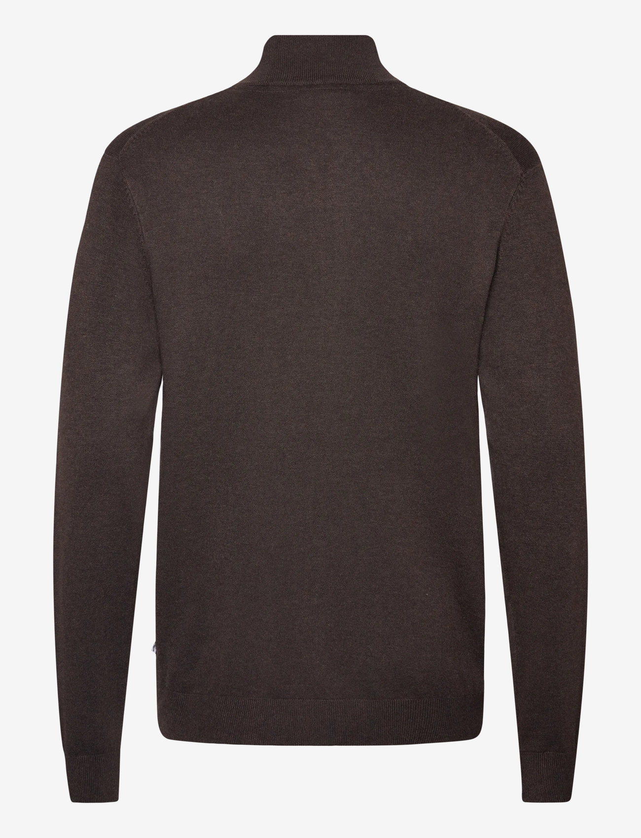 Lindbergh - Ecovero L/S zip cardigan - full zip jumpers - dk brown mel - 1