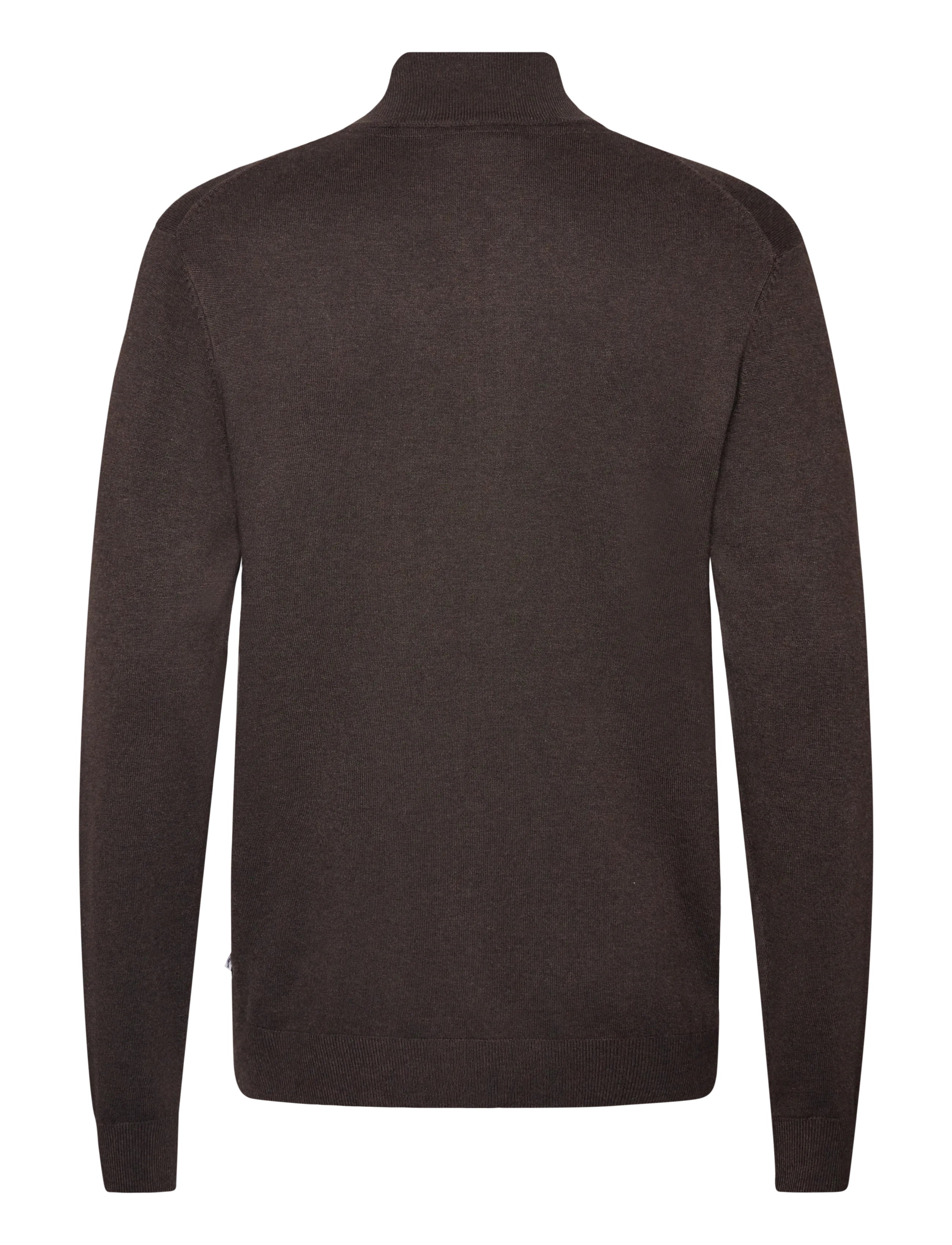 Lindbergh - Ecovero L/S zip cardigan - renndar peysur - dk brown mel - 1