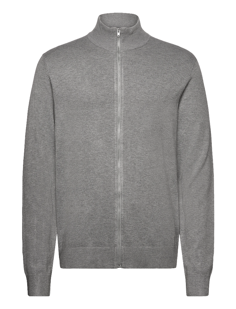 Lindbergh - Ecovero L/S zip cardigan - pullover mit durchgehendem reißverschluss - grey stone mix - 0