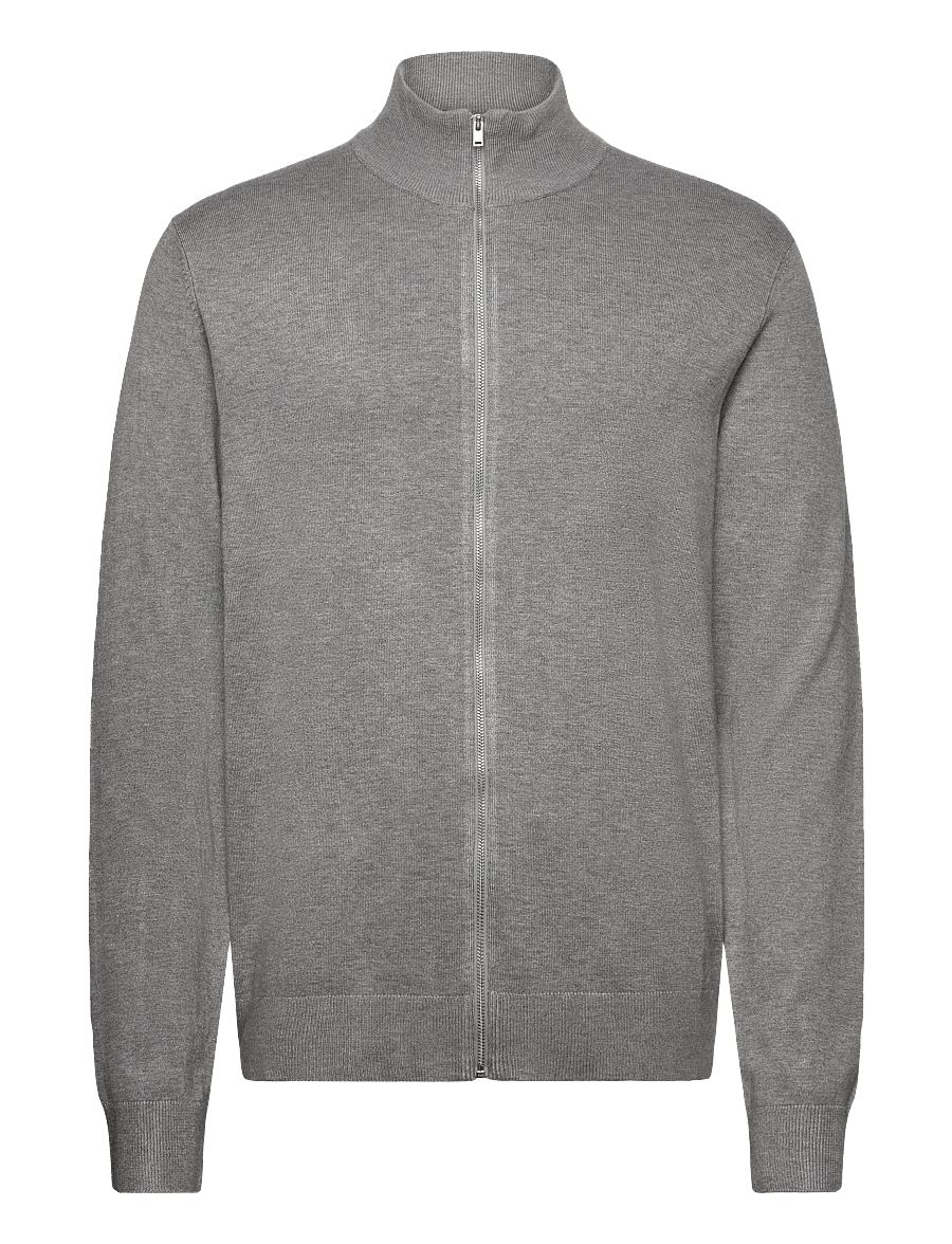 Lindbergh - Ecovero L/S zip cardigan - pulls zippés - grey stone mix - 0