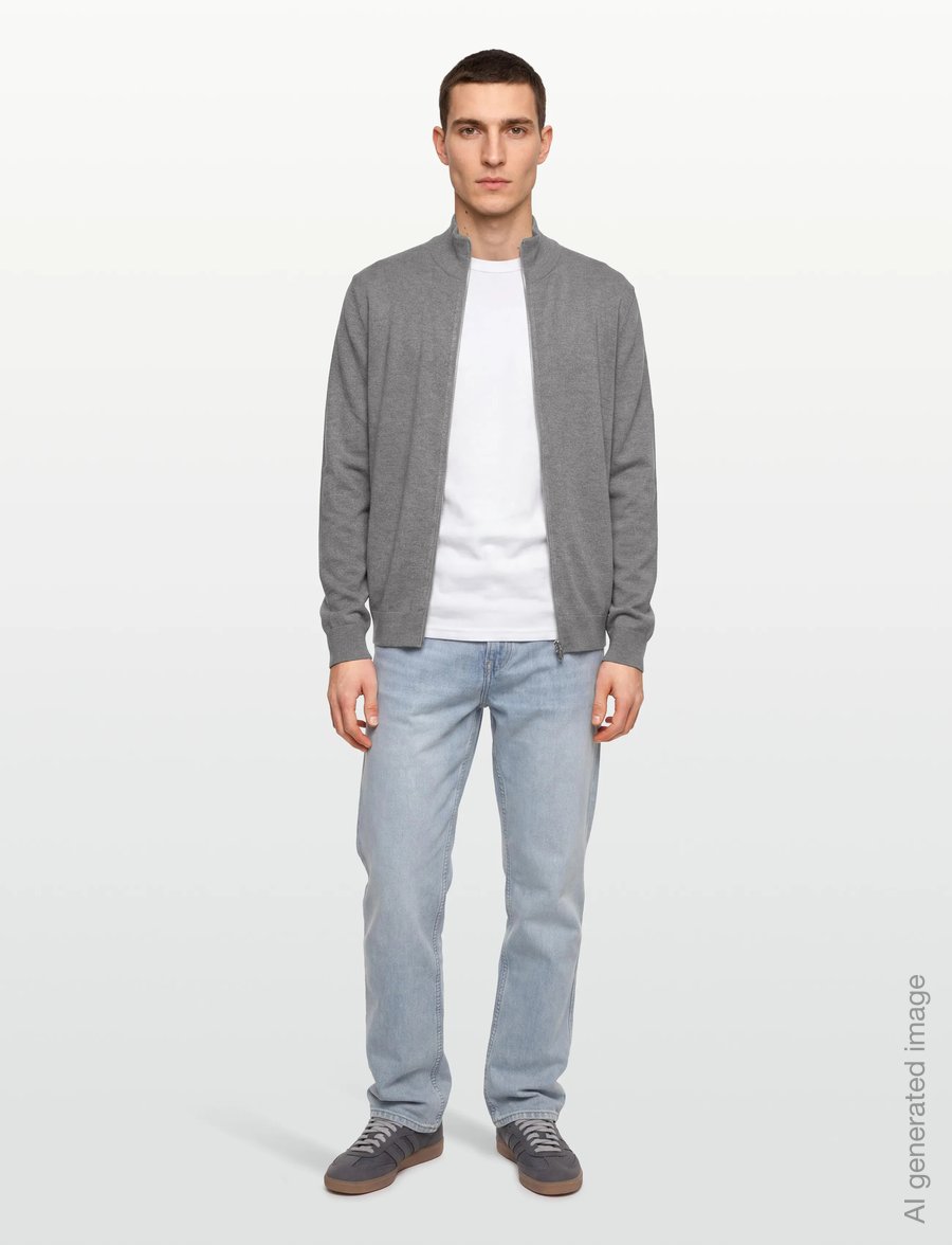 Lindbergh - Ecovero L/S zip cardigan - pullover mit durchgehendem reißverschluss - grey stone mix - 0
