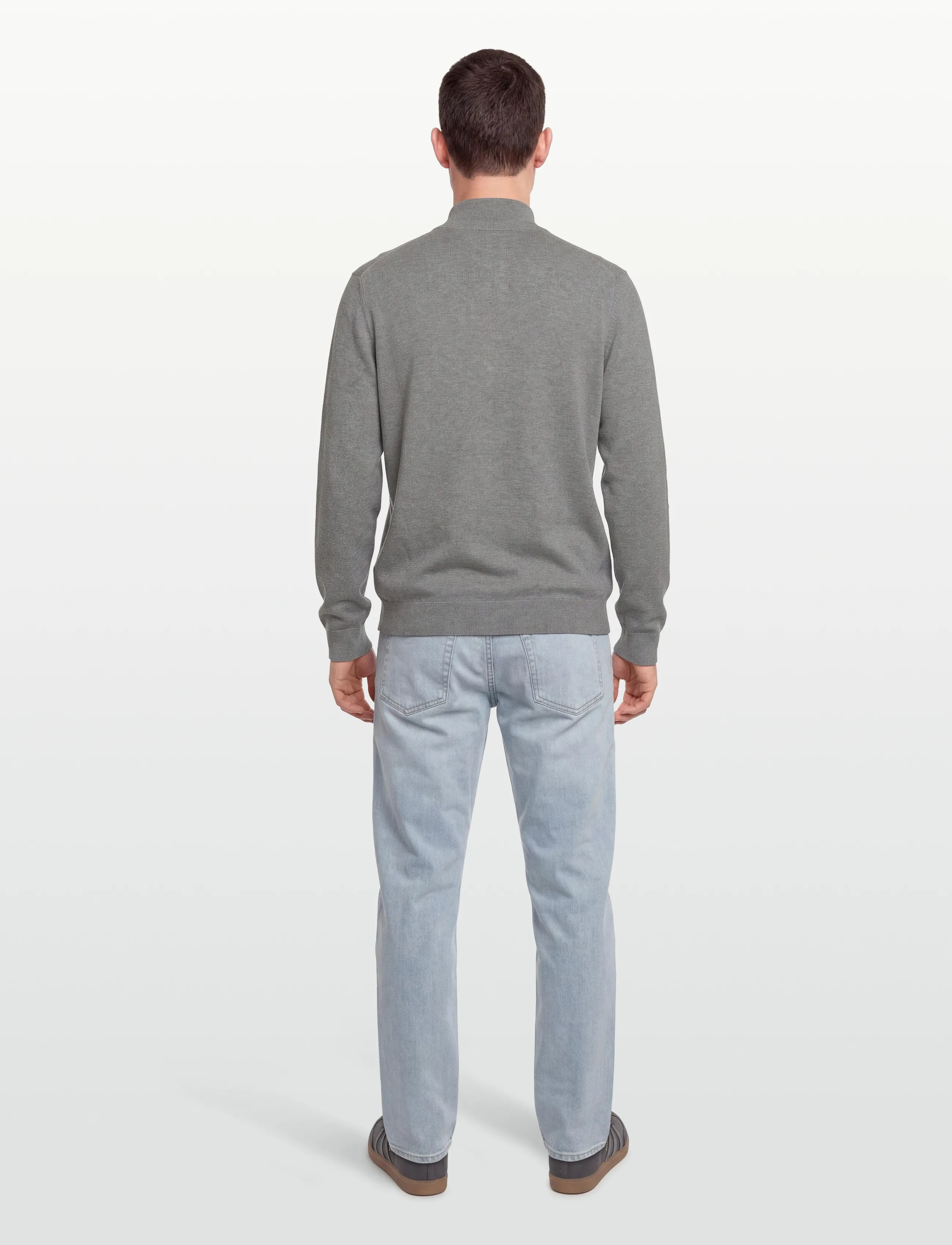 Lindbergh - Ecovero L/S zip cardigan - dzimšanas dienas dāvanas - grey stone mix - 4
