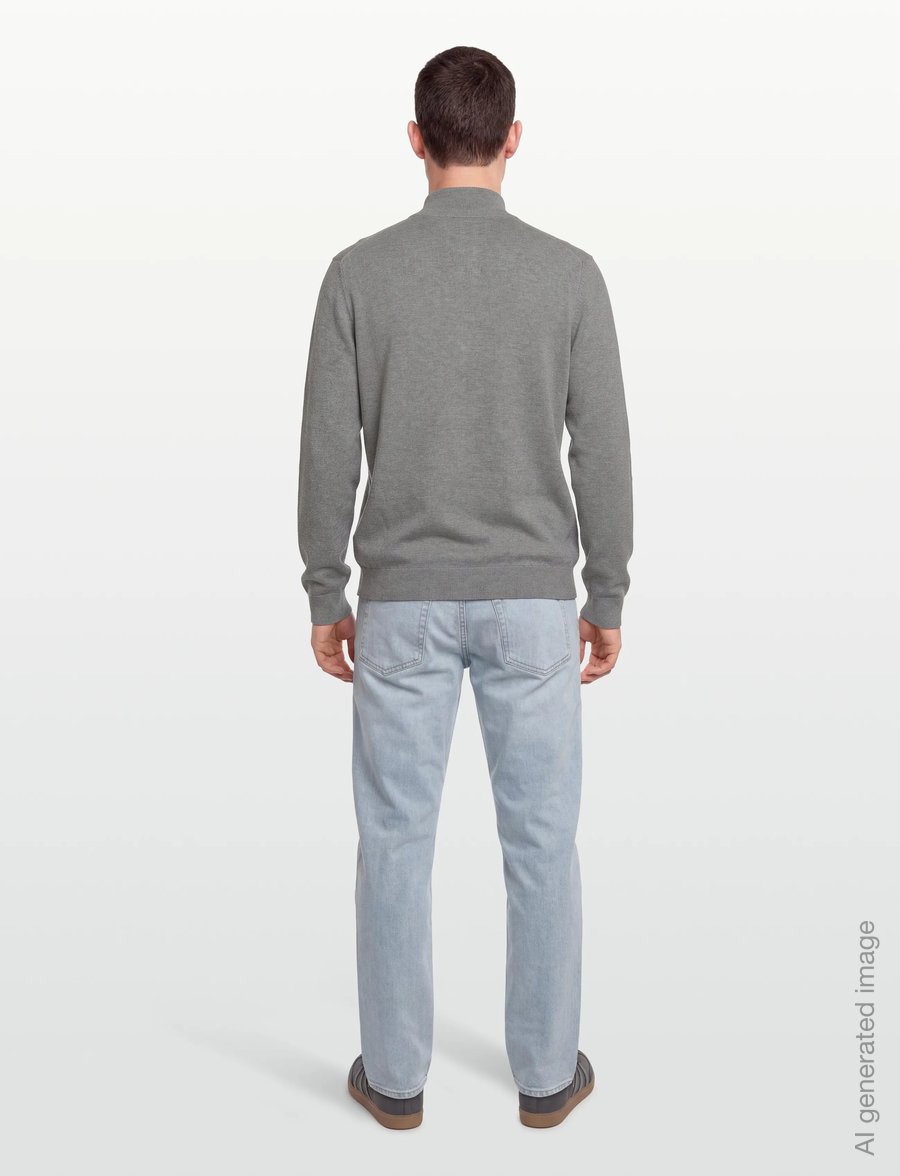Lindbergh - Ecovero L/S zip cardigan - pullover mit durchgehendem reißverschluss - grey stone mix - 4