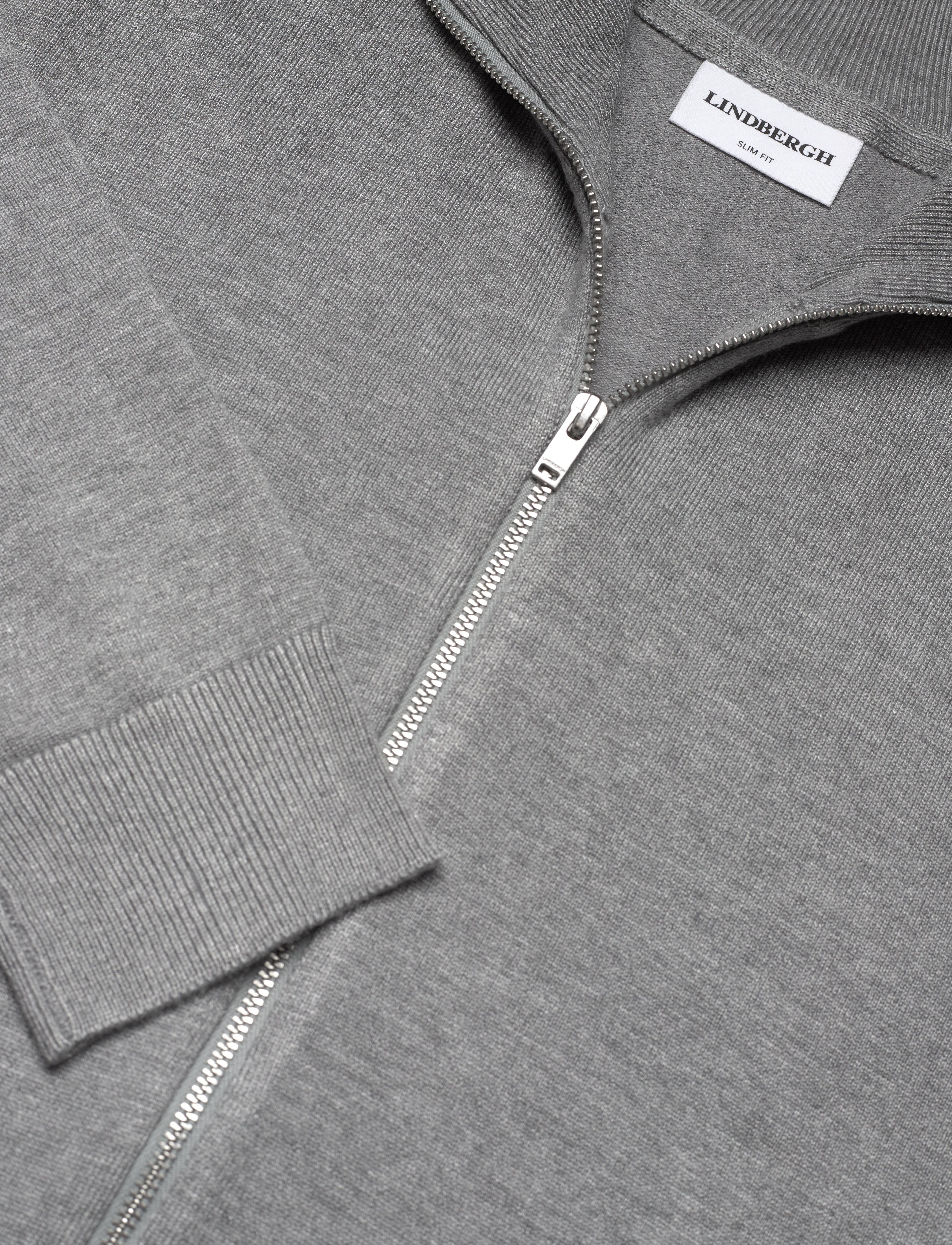 Lindbergh - Ecovero L/S zip cardigan - fullzip strik - grey stone mix - 2
