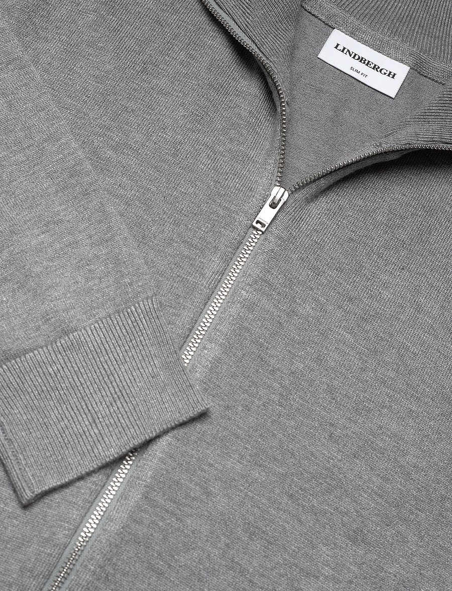 Lindbergh - Ecovero L/S zip cardigan - pulls zippés - grey stone mix - 2