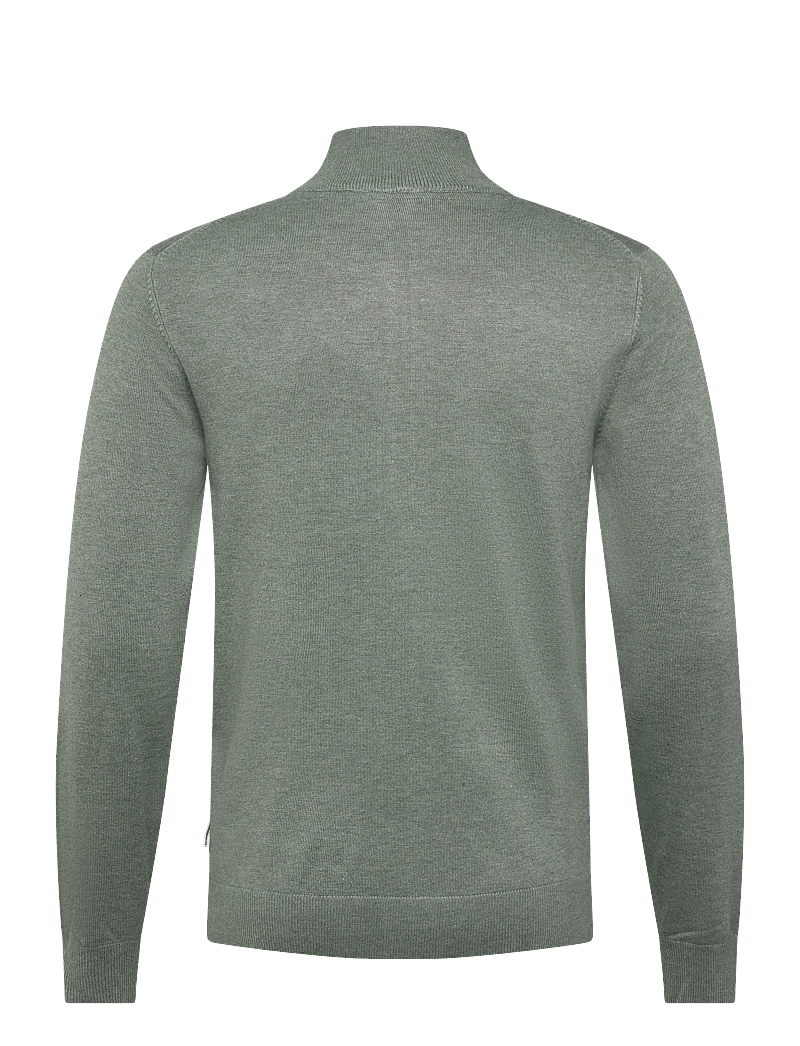 Lindbergh - Ecovero L/S zip cardigan - pulls zippés - jade green mel - 2
