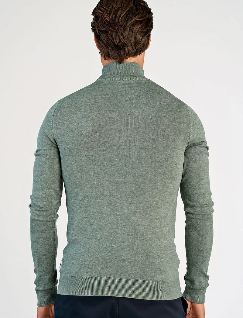 Lindbergh - Ecovero L/S zip cardigan - pulls zippés - jade green mel - 4
