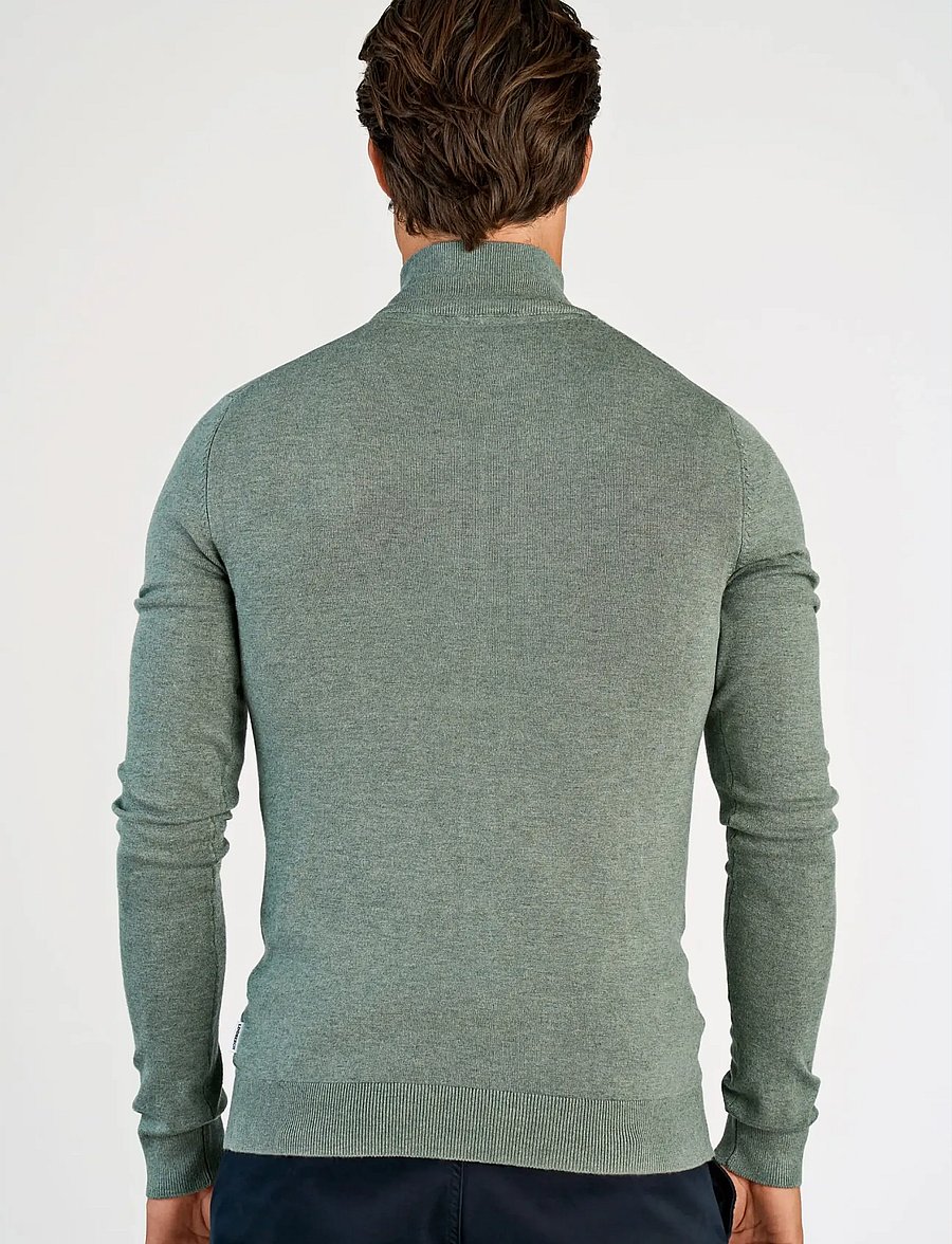 Lindbergh - Ecovero L/S zip cardigan - pullover mit durchgehendem reißverschluss - jade green mel - 4