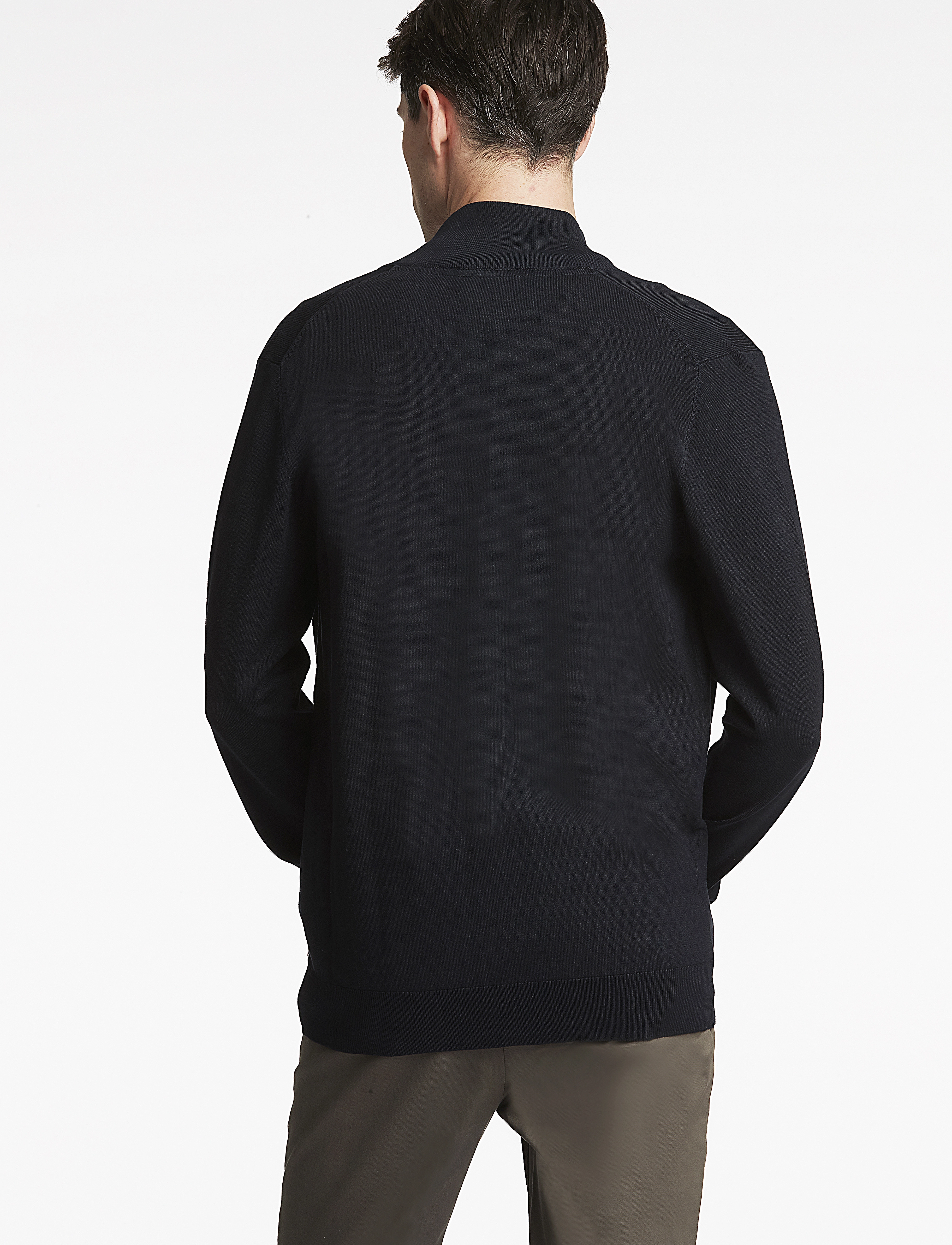 Lindbergh - Ecovero L/S zip cardigan - kollektioner - navy - 3