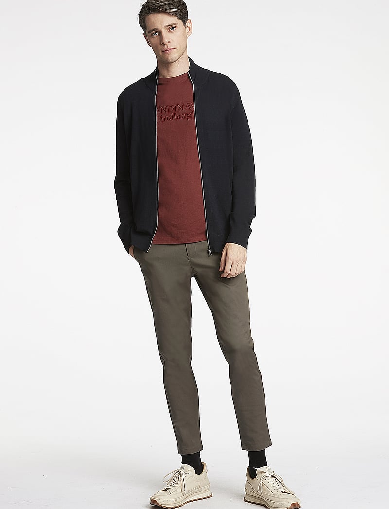 Lindbergh - Ecovero L/S zip cardigan - pullover mit durchgehendem reißverschluss - navy - 4