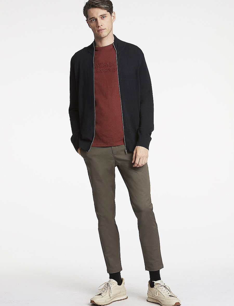 Lindbergh - Ecovero L/S zip cardigan - pullover mit durchgehendem reißverschluss - navy - 4