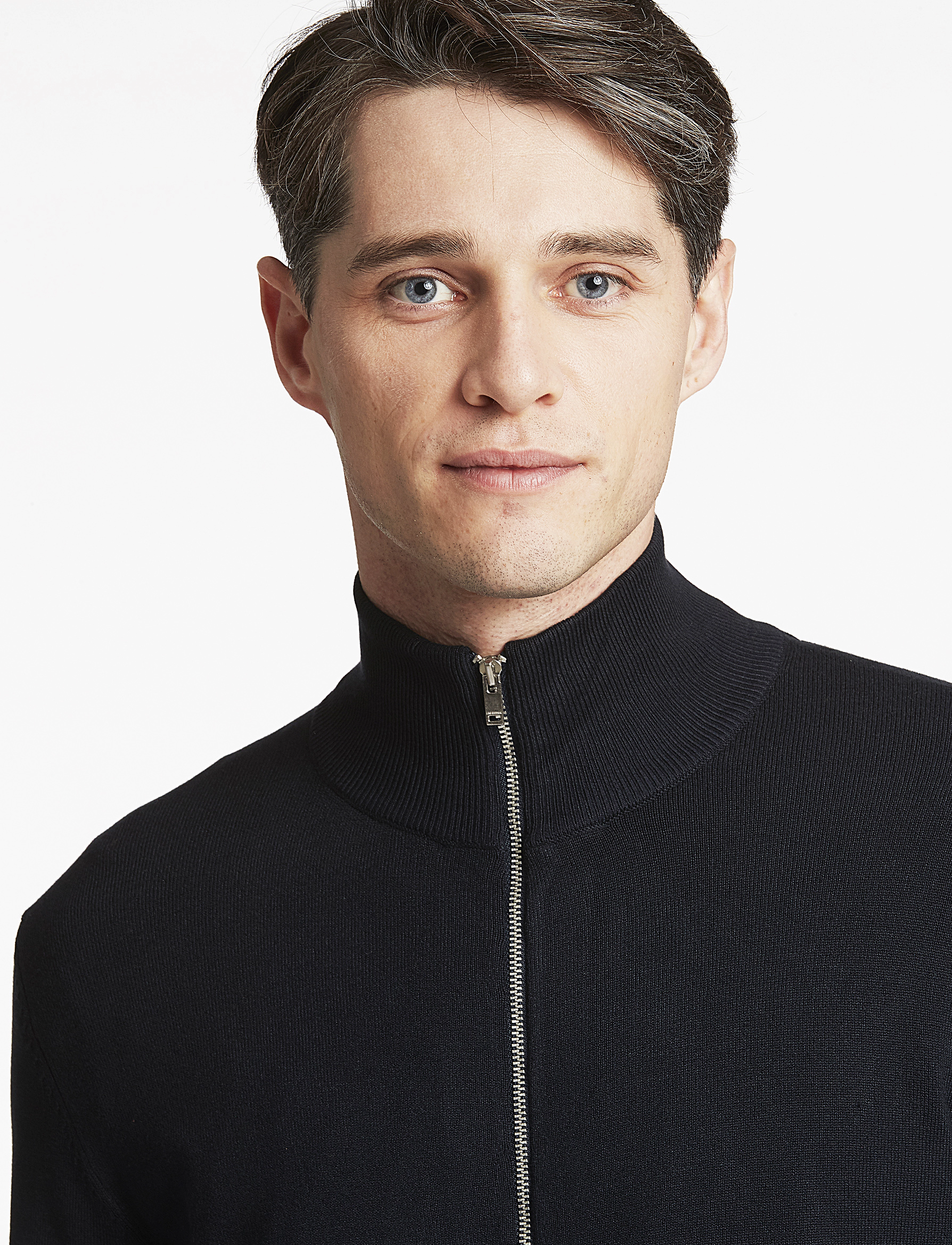 Lindbergh - Ecovero L/S zip cardigan - kollektioner - navy - 5