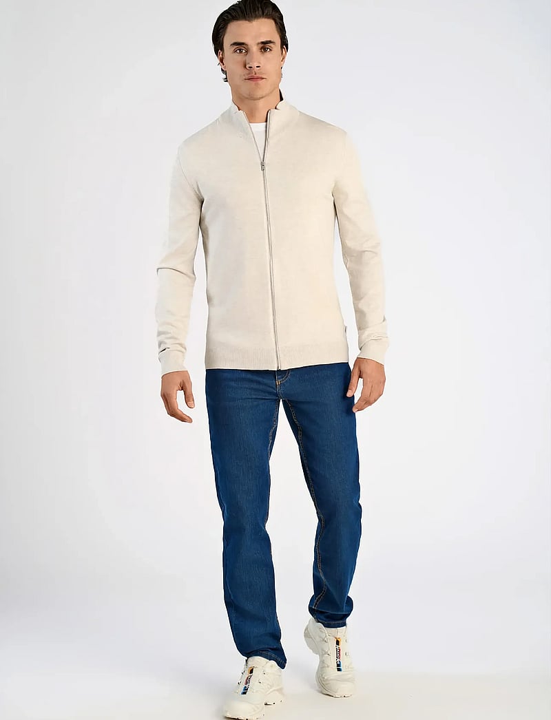 Lindbergh - Ecovero L/S zip cardigan - pullover mit durchgehendem reißverschluss - off white mel - 0