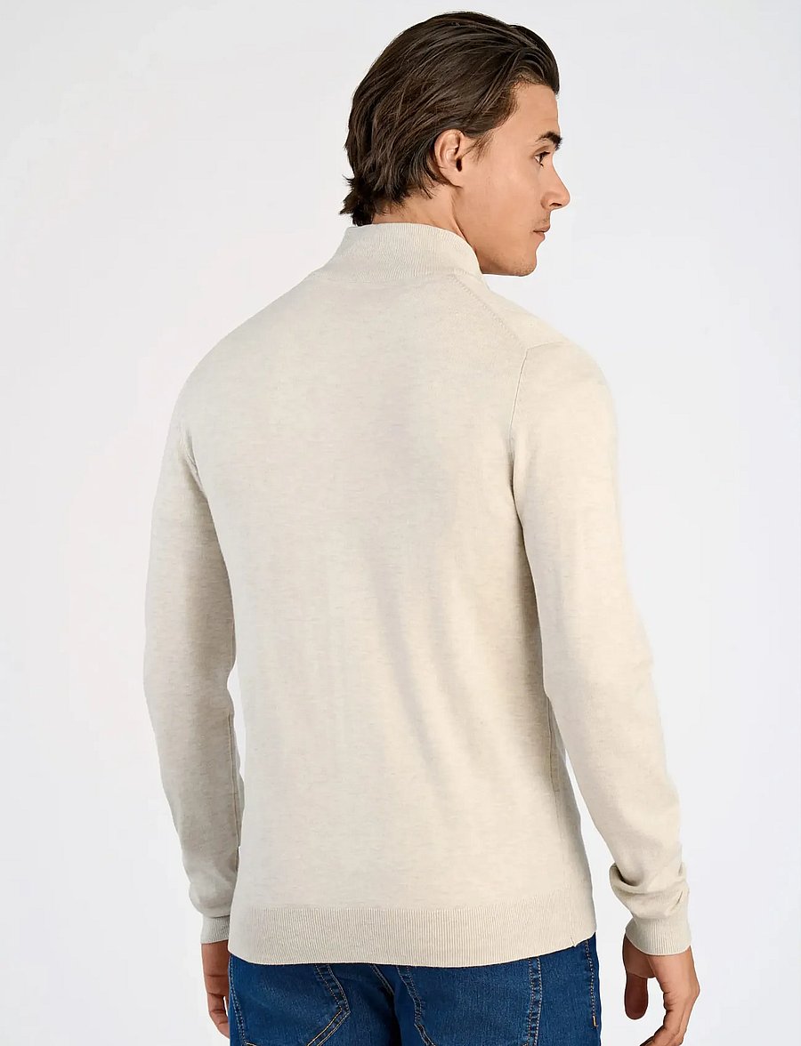 Lindbergh - Ecovero L/S zip cardigan - pullover mit durchgehendem reißverschluss - off white mel - 4