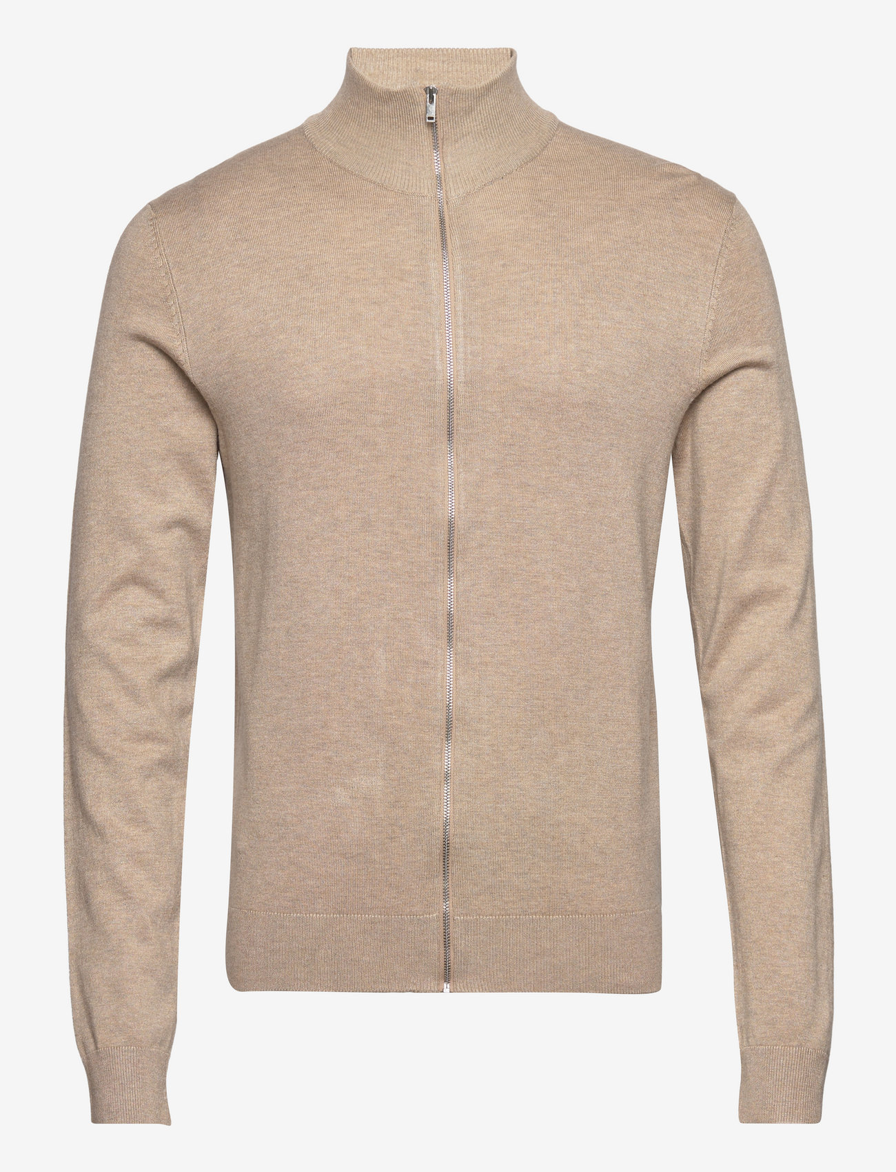 Lindbergh - Melange zip cardigan knit - lukuga džemprid - sand mel - 1