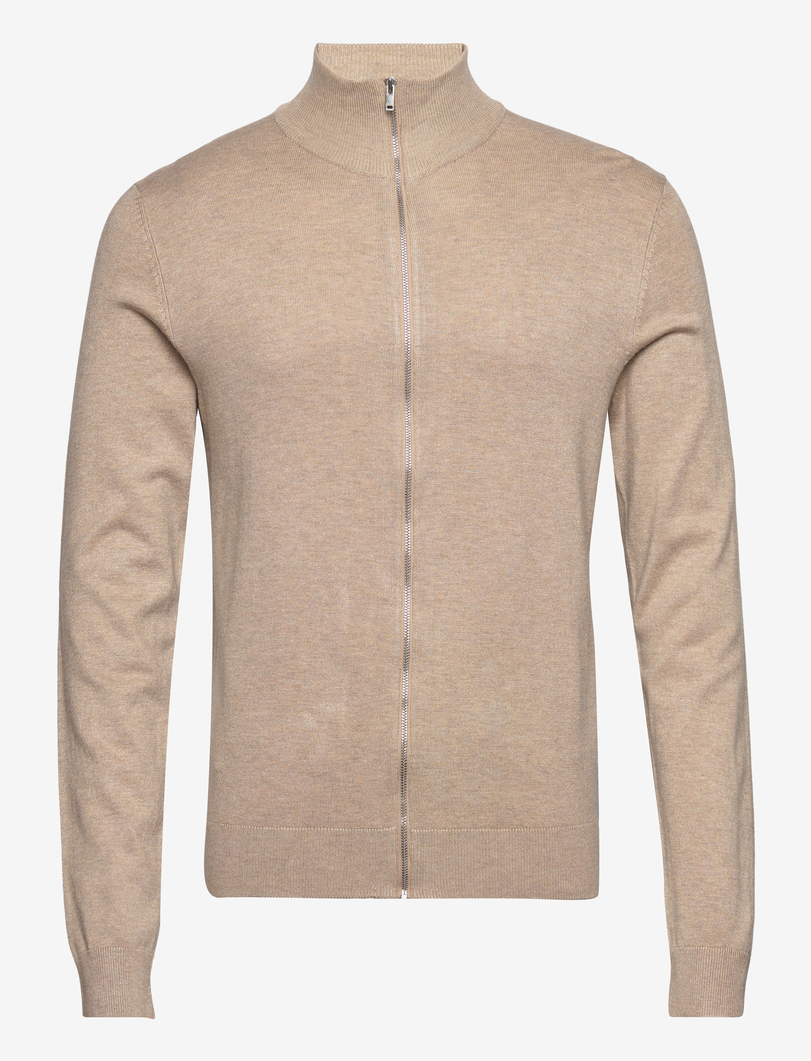 Lindbergh Ecovero L/S zip cardigan - Kudumid - SAND MEL / undefined