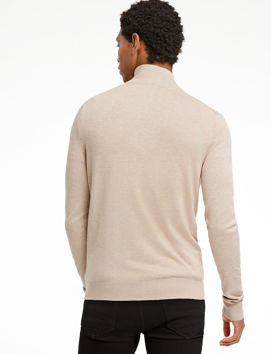 Lindbergh - Ecovero L/S zip cardigan - pullover mit durchgehendem reißverschluss - sand mel - 3