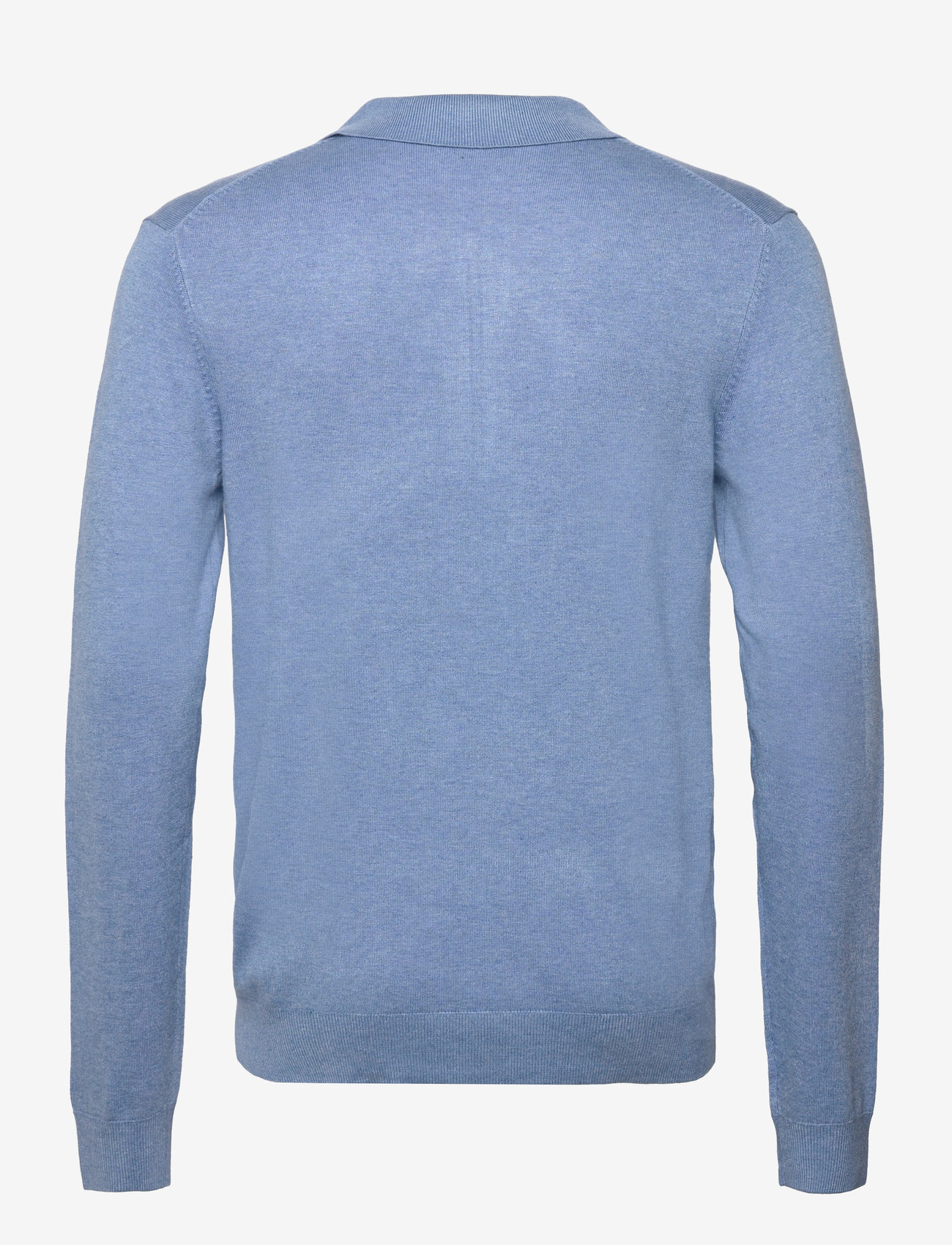 Lindbergh - Ecovero L/S zip polo - kootud polosärgid - sky blue mel - 1