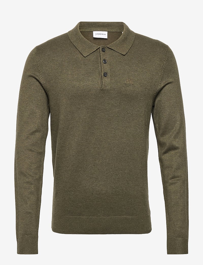 Lindbergh - Ecovero L/S polo - polostrik - army mel - 1
