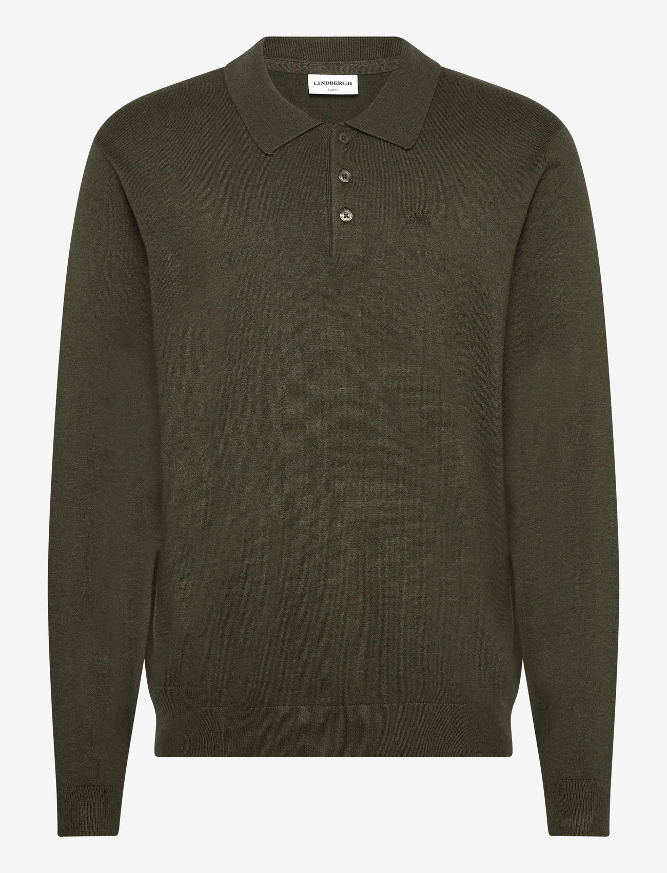 Lindbergh - Ecovero L/S polo - neulotut poolot - army mel - 1