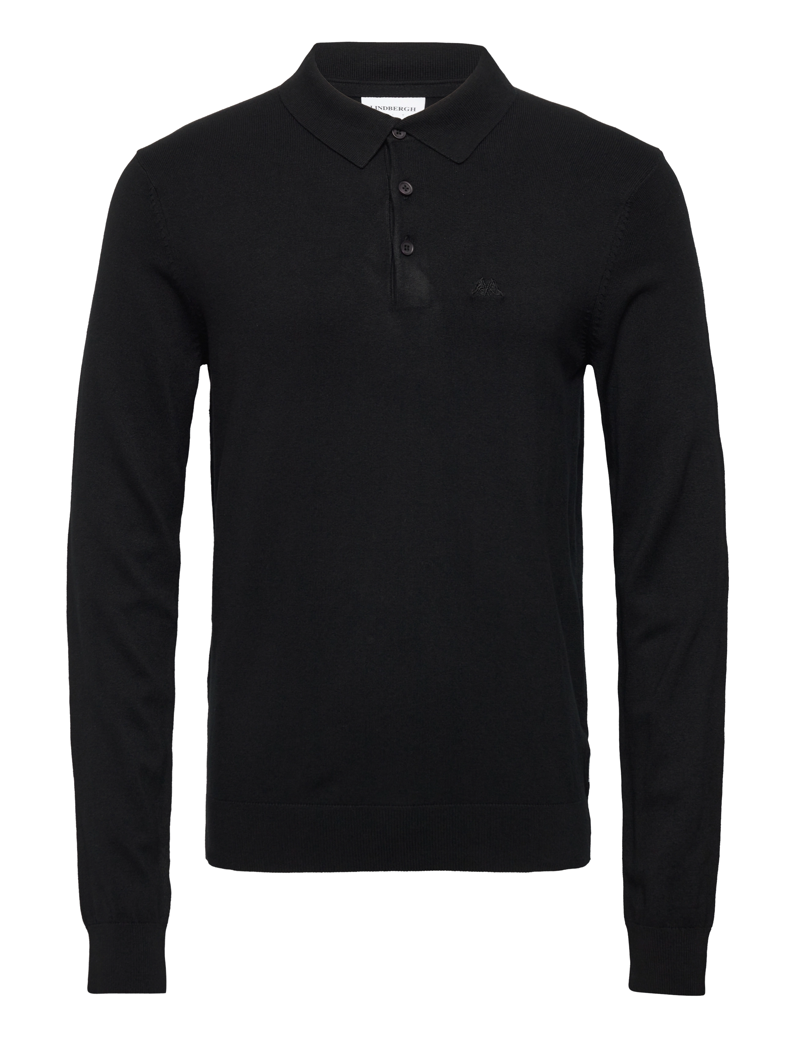 Lindbergh - Long sleeve knitted poloshirt - polostrik - black - 1