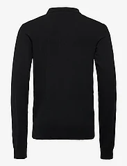Lindbergh - Long sleeve knitted poloshirt - gestrickte polohemden - black - 1
