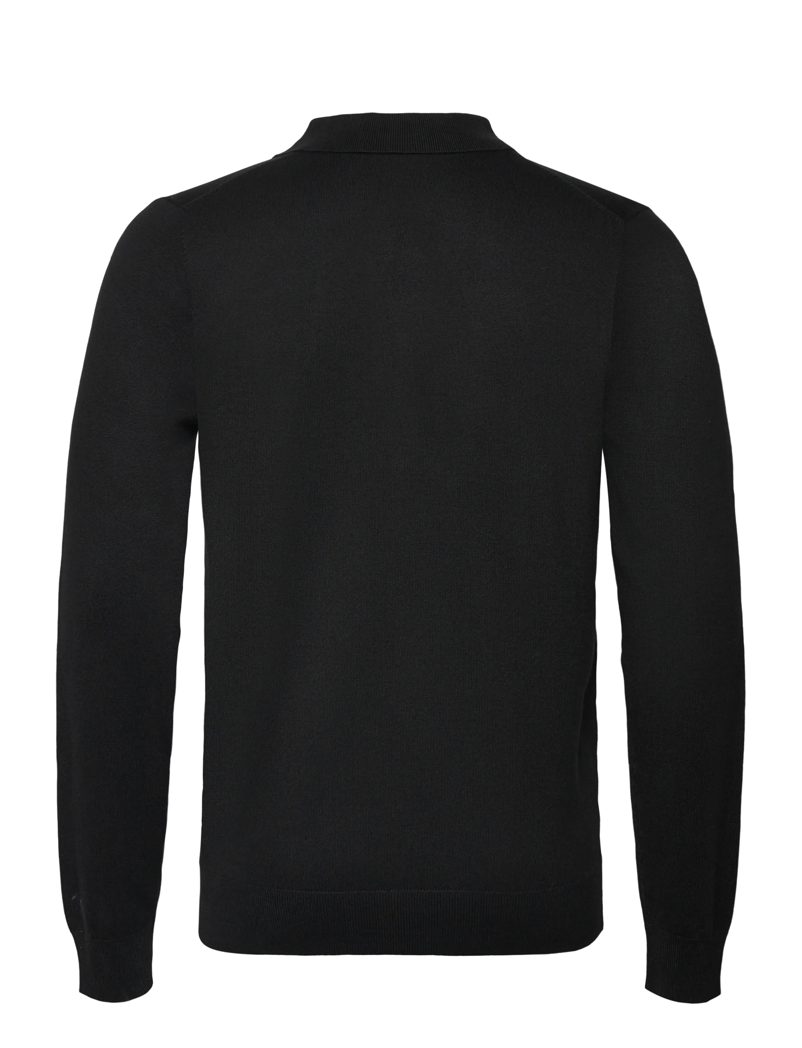 Lindbergh - Long sleeve knitted poloshirt - langärmelige gestrickte polohemden - black - 1