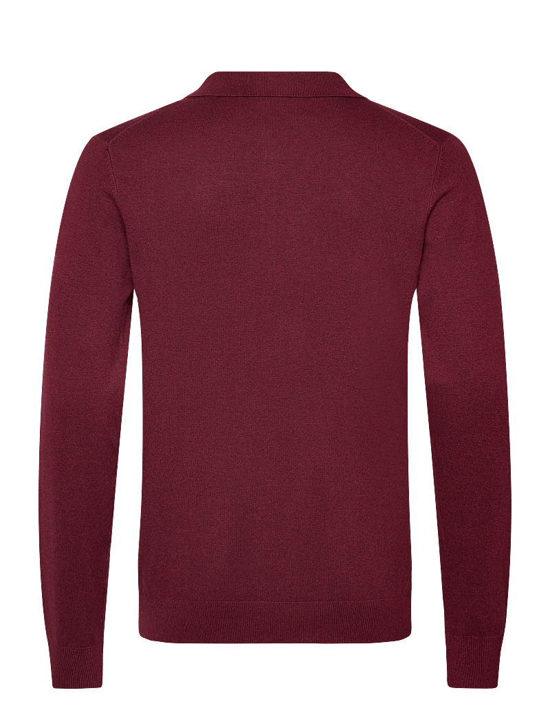 Lindbergh - Long sleeve knitted poloshirt - trikotažiniai polo marškinėliai ilgomis rankovėmis - cherry mel - 1
