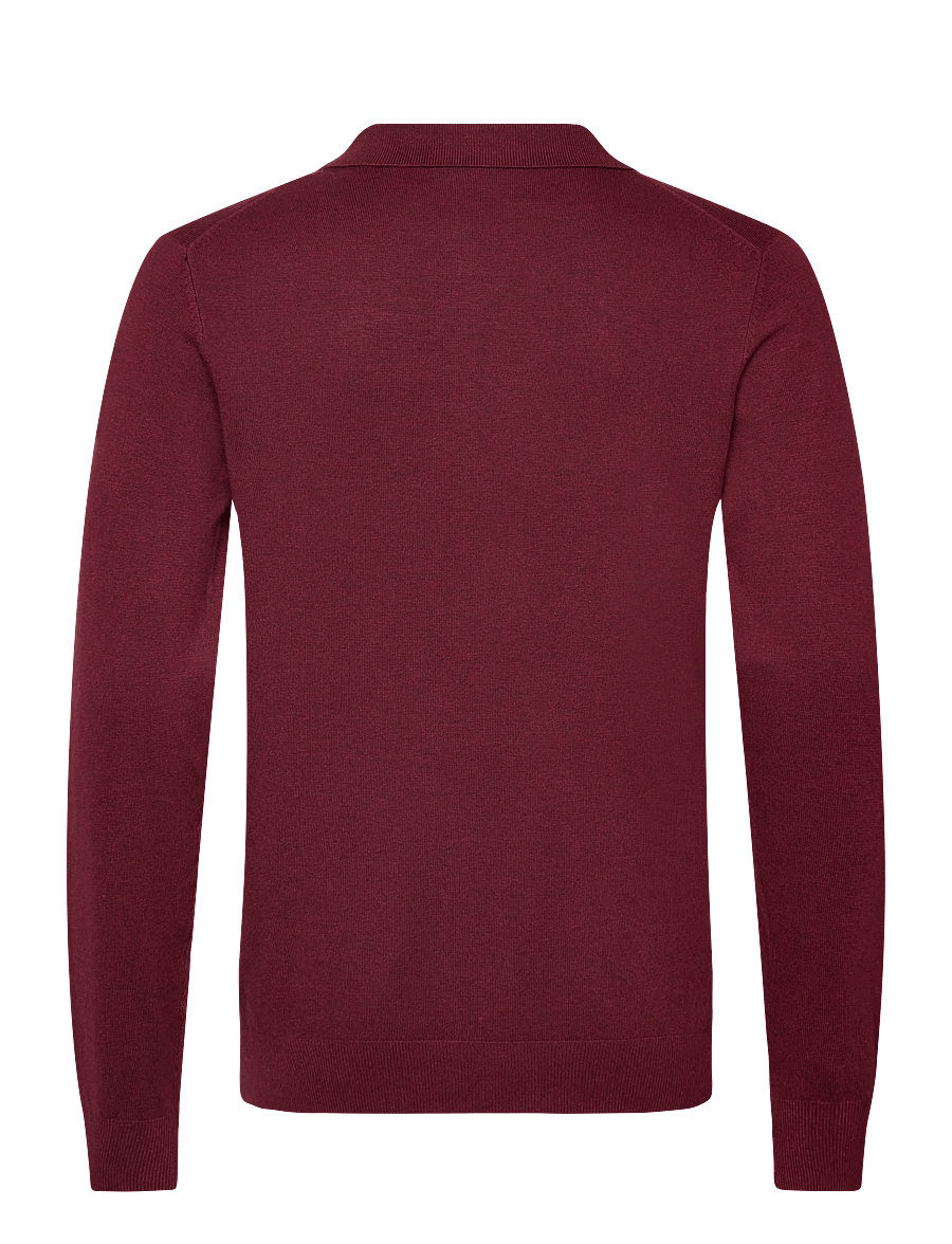 Lindbergh - Long sleeve knitted poloshirt - pikkade varrukatega kootud polosärgid - cherry mel - 1