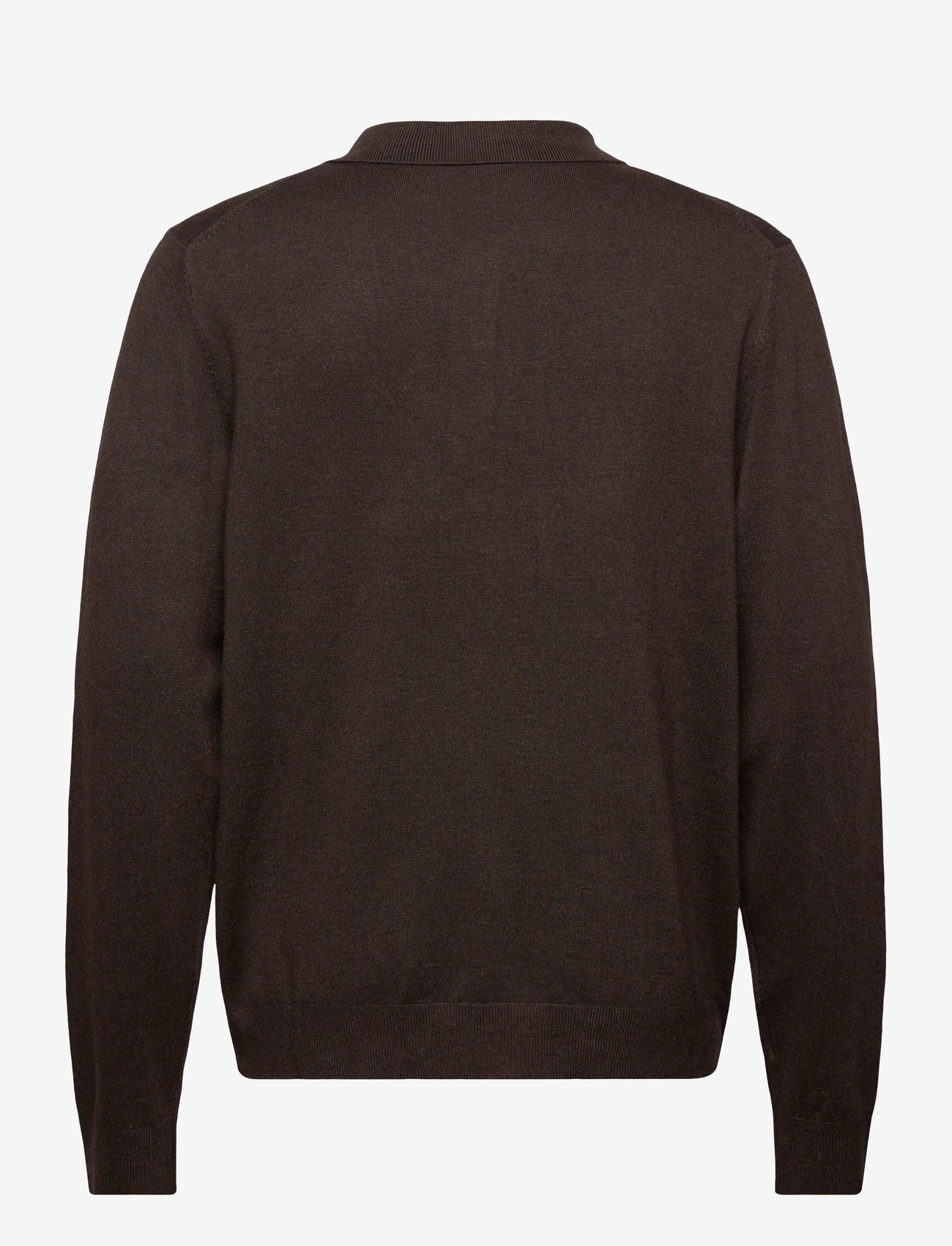 Lindbergh - Long sleeve knitted poloshirt - pikkade varrukatega kootud polosärgid - dk brown mel - 2