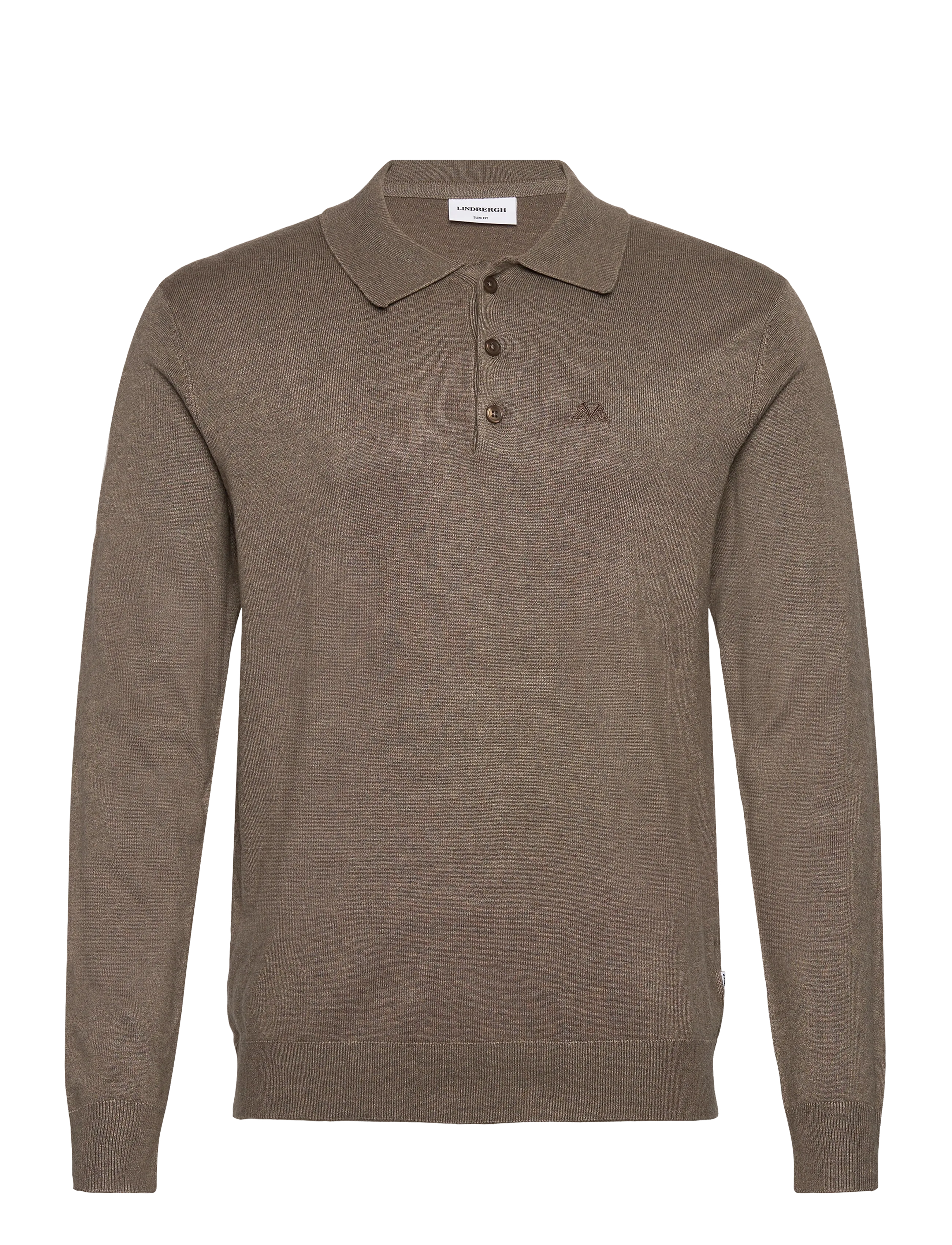 LINDBERGH Lange Ärmel Strick Poloshirt Braun - XXL - Herren