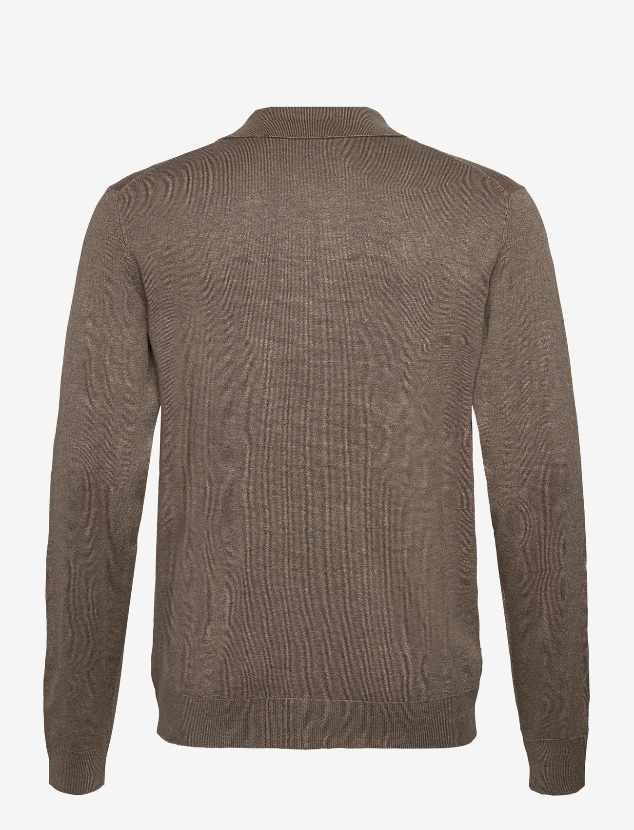 Lindbergh - Ecovero L/S polo - polostrik - dk sand mel - 2