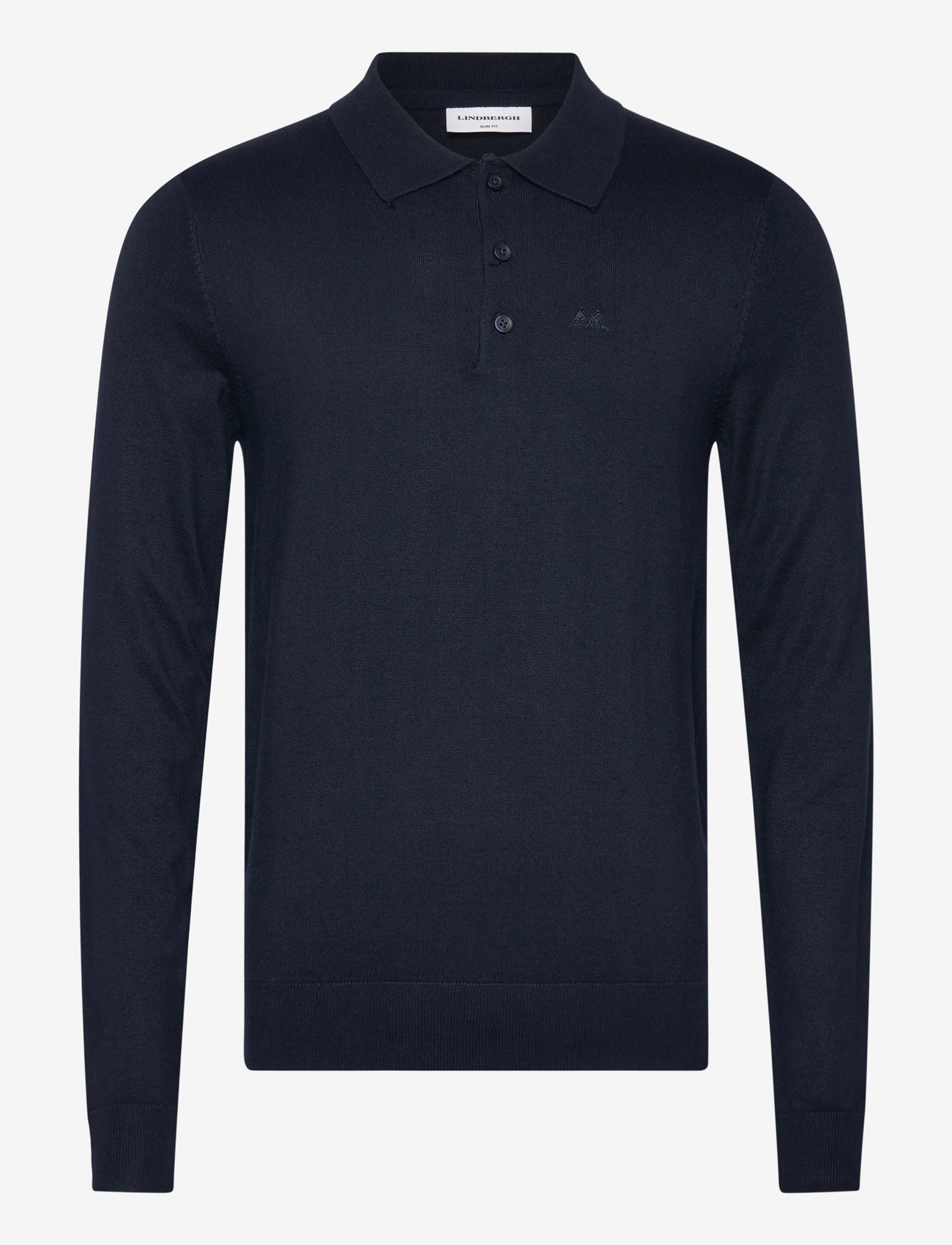 Lindbergh - Long sleeve knitted poloshirt - pikkade varrukatega kootud polosärgid - navy - 0