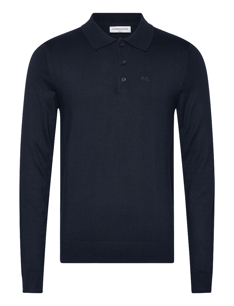 Lindbergh - Long sleeve knitted poloshirt - pikkade varrukatega kootud polosärgid - navy - 0