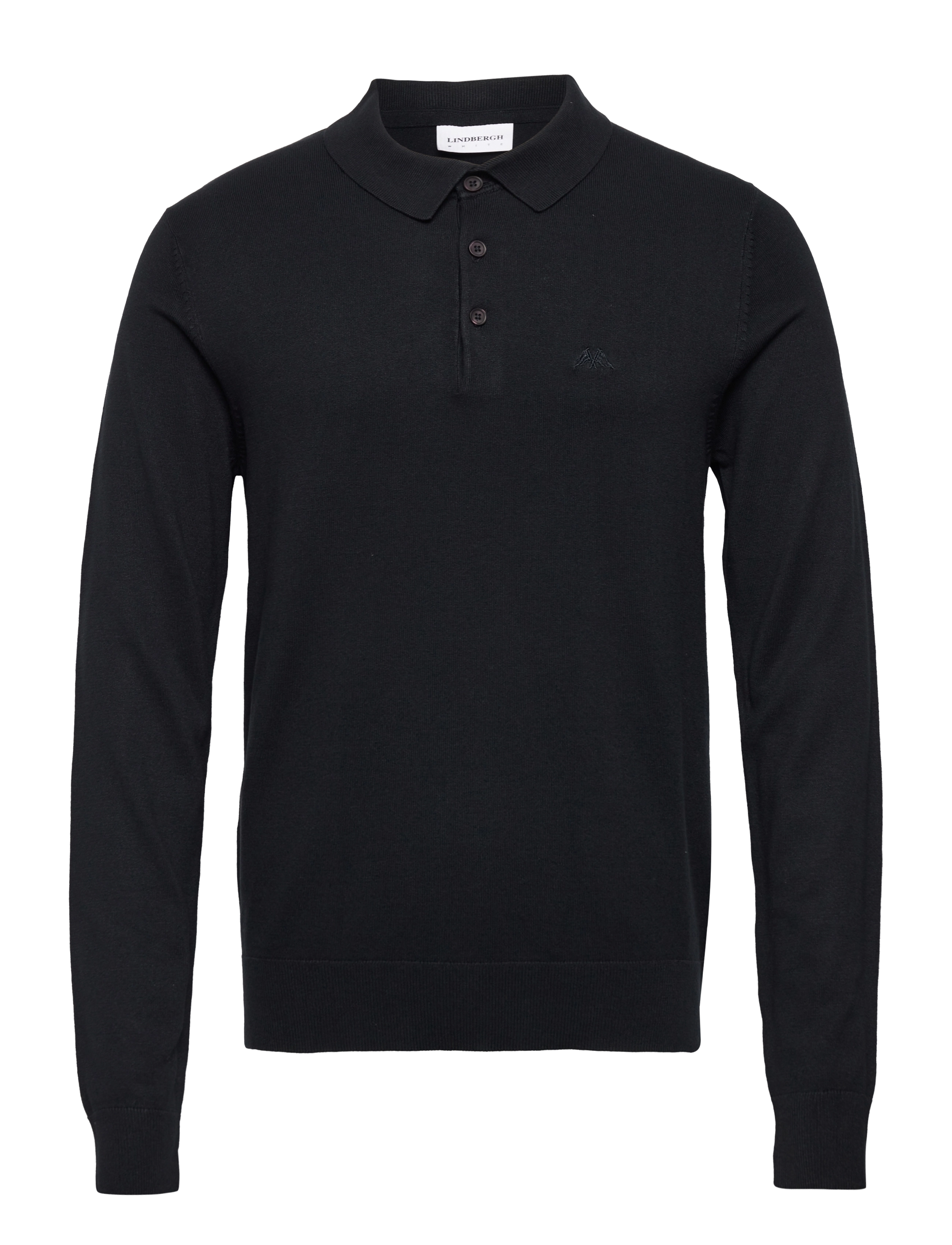 Lindbergh - Long sleeve knitted poloshirt - stickade pikéer - navy - 1