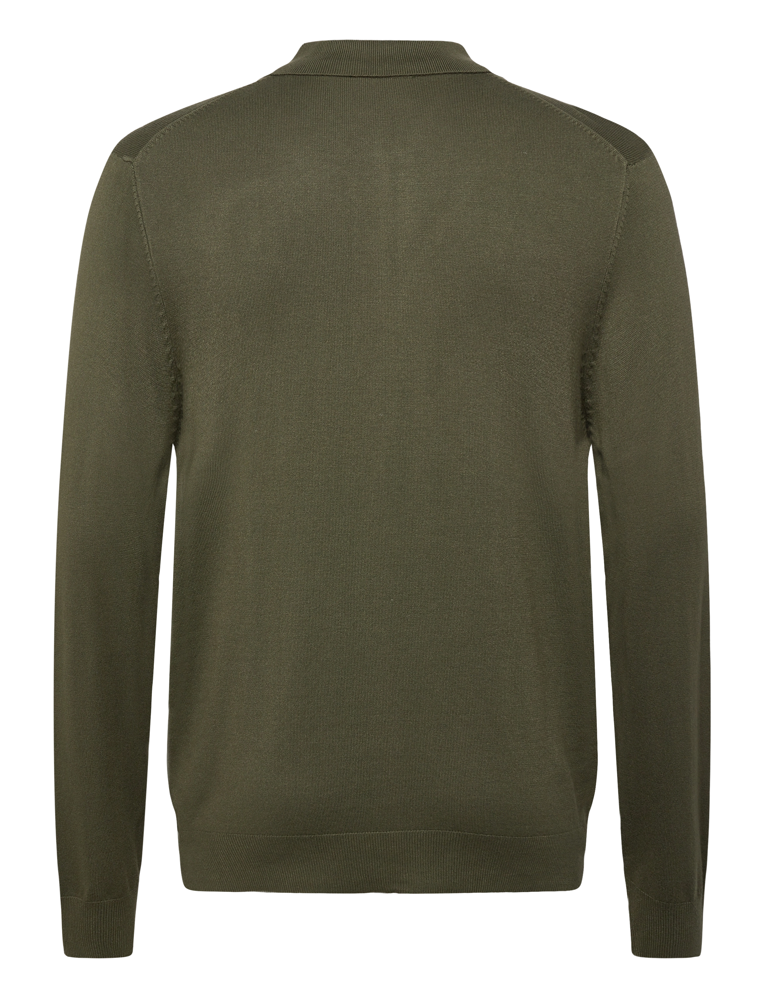 Lindbergh - Ecovero L/S zip polo - poloer i strik med lange ærmer - army - 1