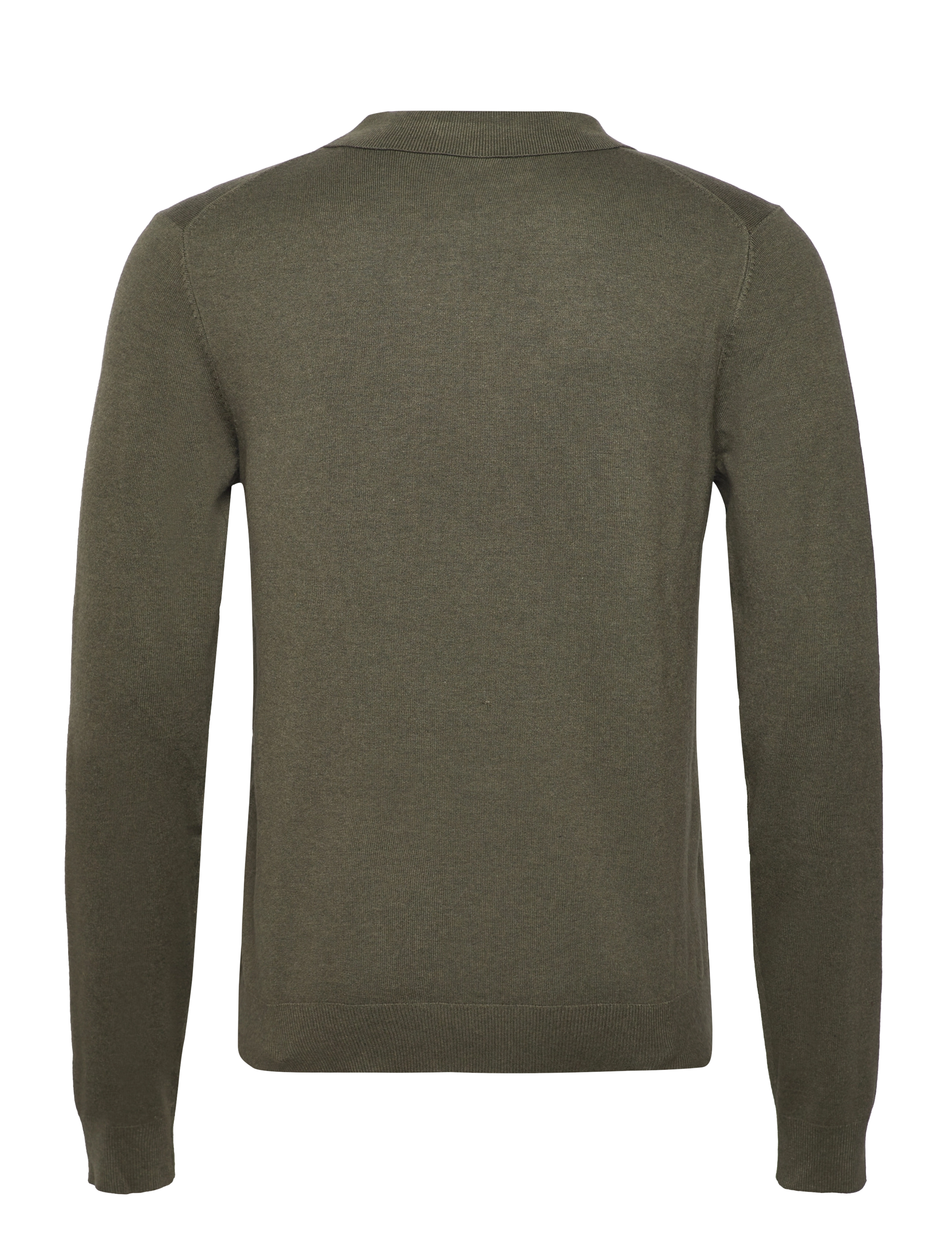 Lindbergh - Ecovero L/S zip polo - pikkade varrukatega kootud polosärgid - army mel - 1