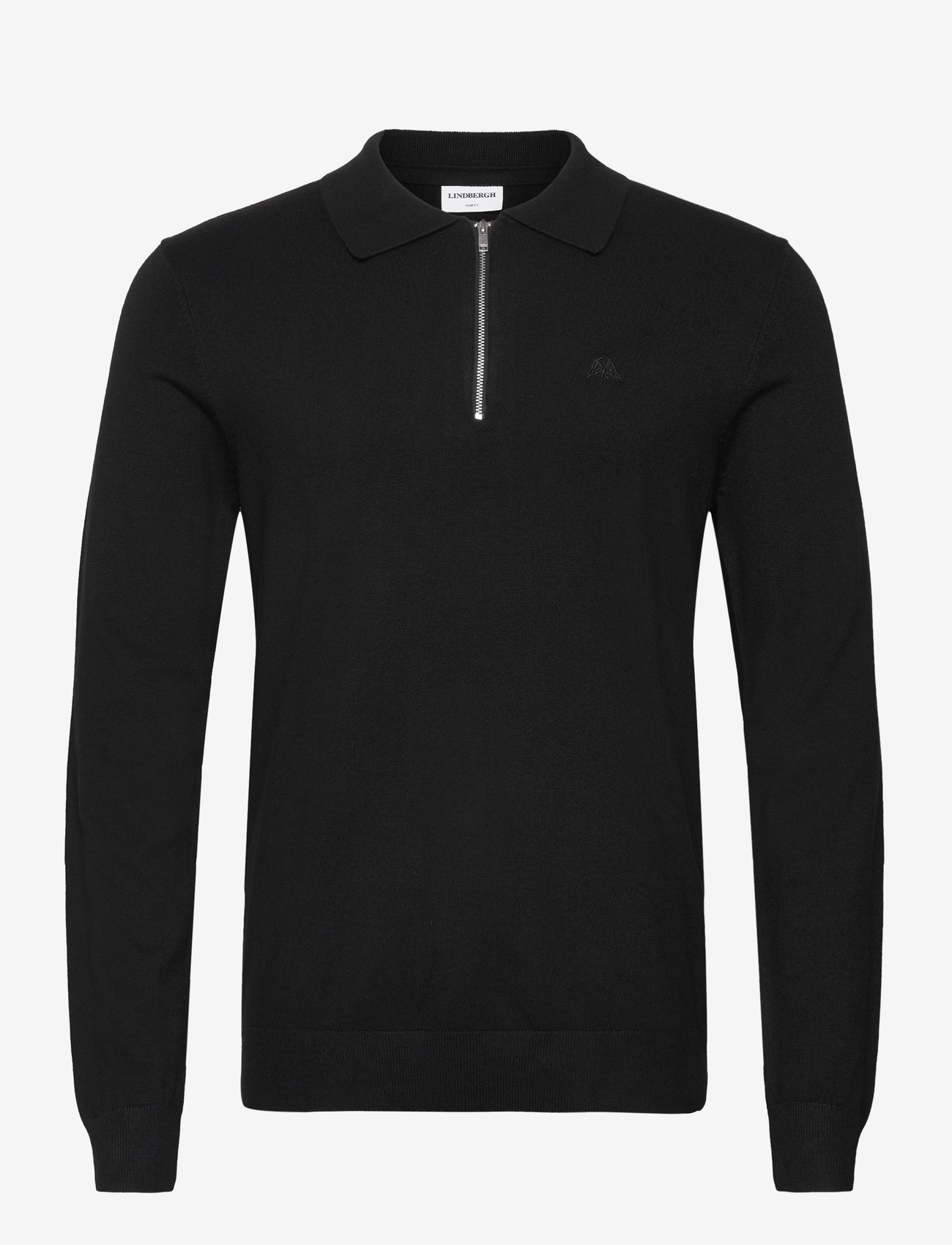 Lindbergh - Ecovero L/S zip polo - polostrik - black - 1